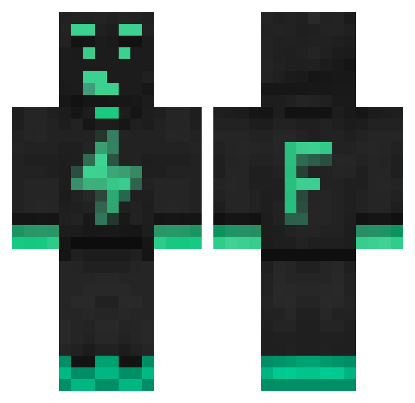 Kurologist Minecraft skin, front and back view