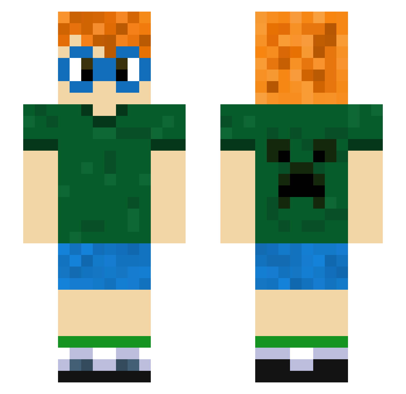 CosmoUniverso Minecraft skin, front and back view