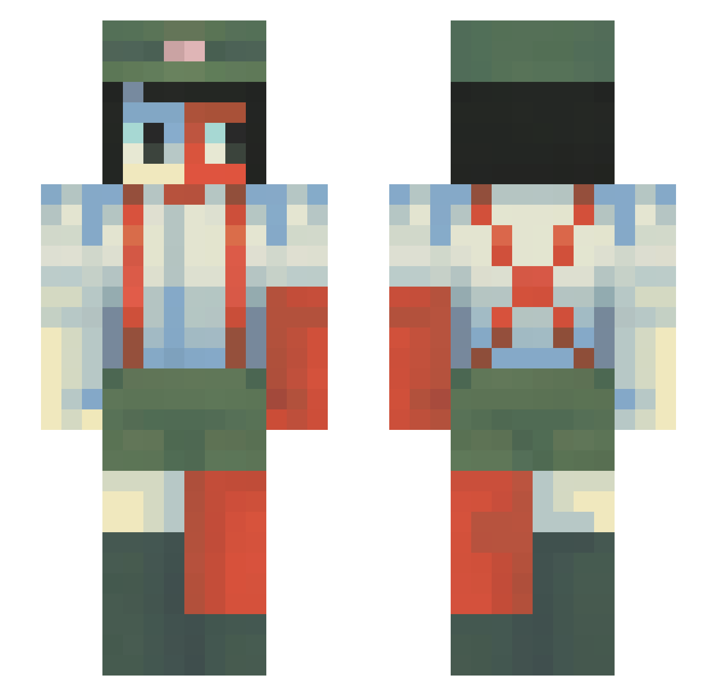 Kap_pa Minecraft skin, front and back view