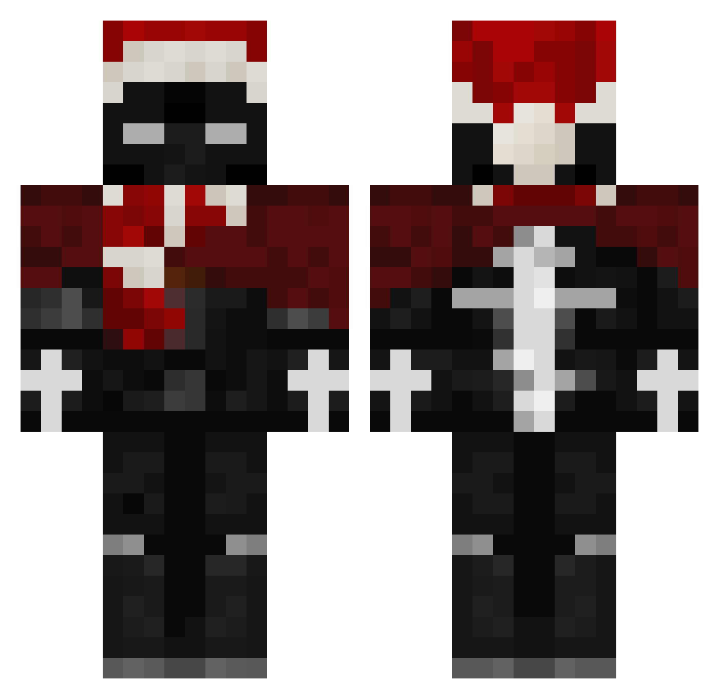 Toastbomber Minecraft skin, front and back view