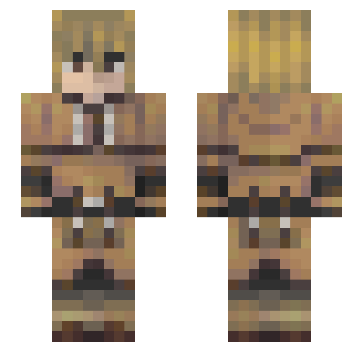 Troisak000 Minecraft skin, front and back view