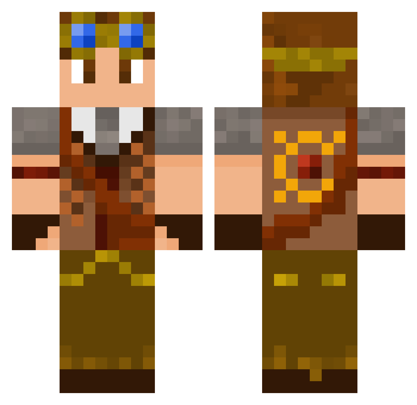 Roguerex7567 Minecraft skin, front and back view