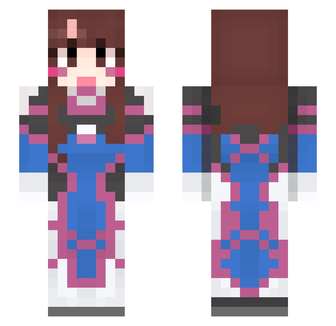 sister_kim Minecraft skin, front and back view