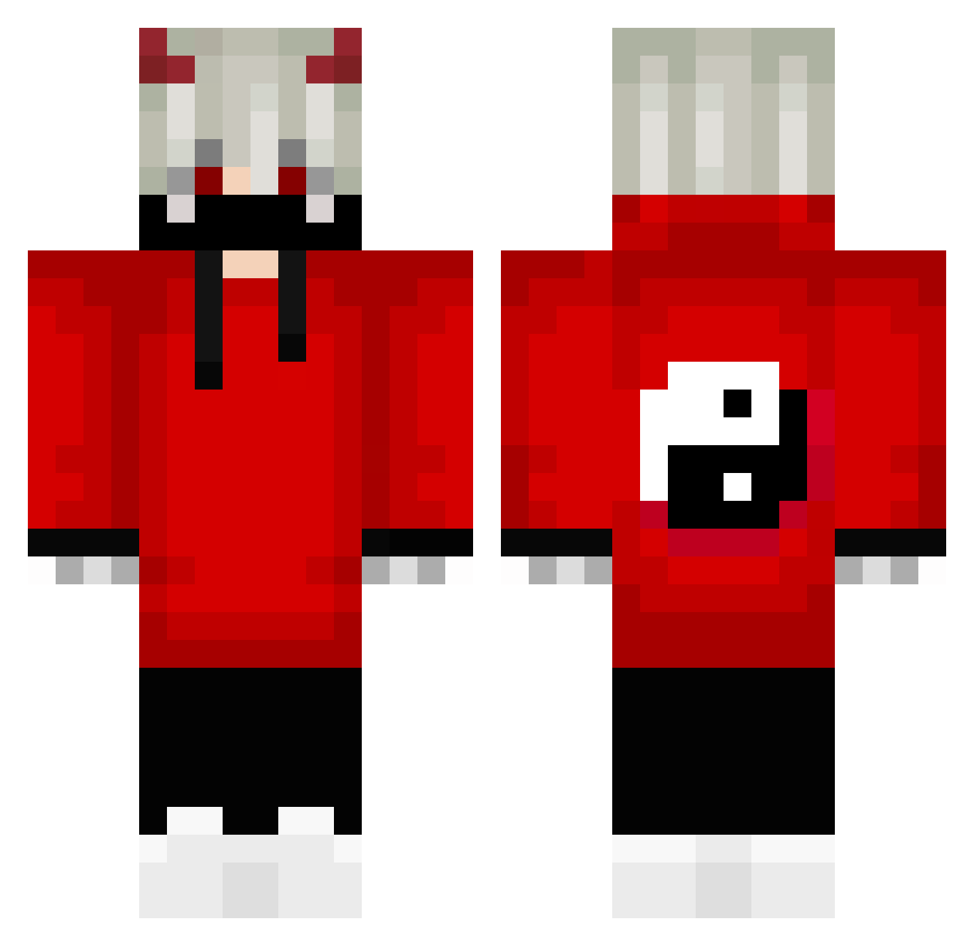 DKLuuyH Minecraft skin, front and back view