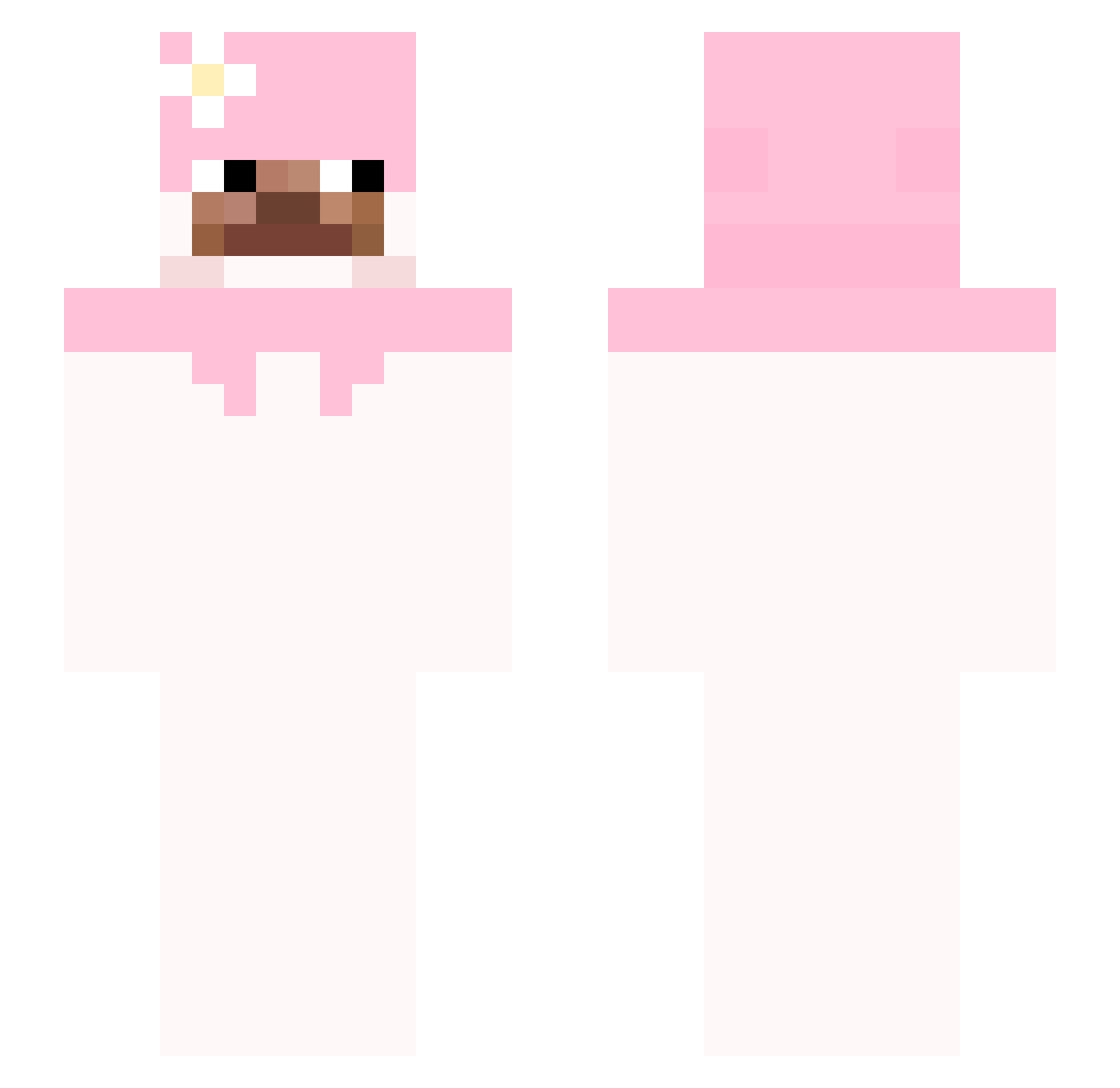 CamyeEastt Minecraft skin, front and back view