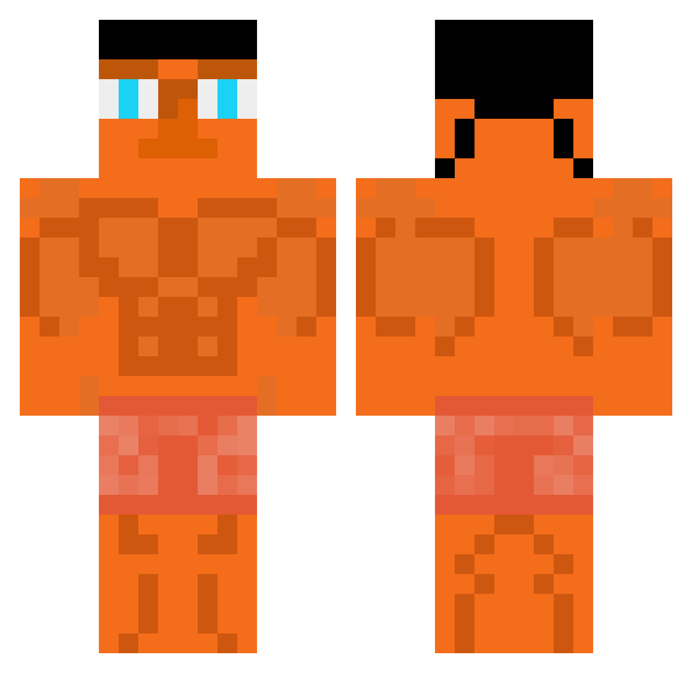 hippiespace Minecraft skin, front and back view