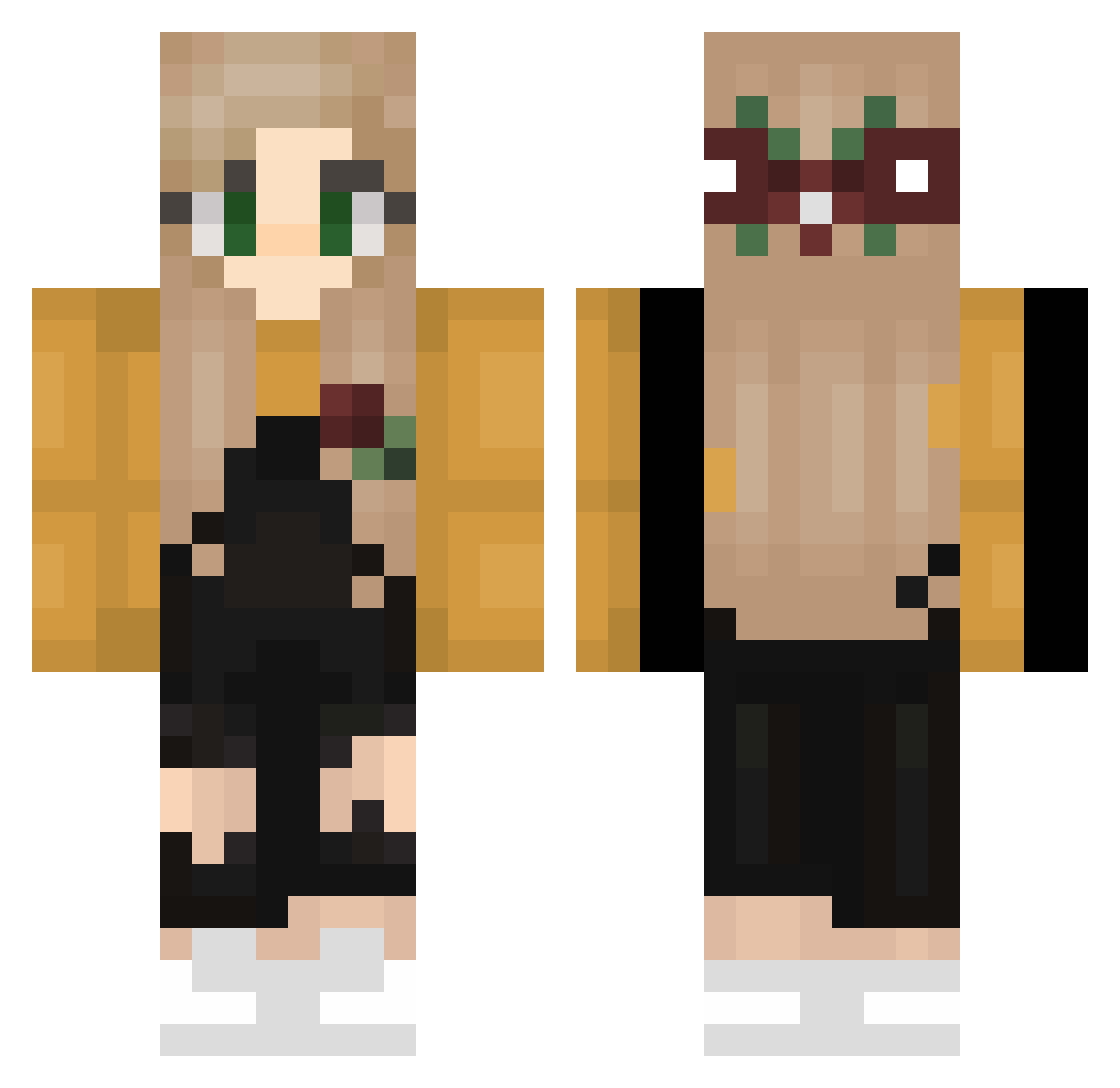 Scrapings Minecraft skin, front and back view