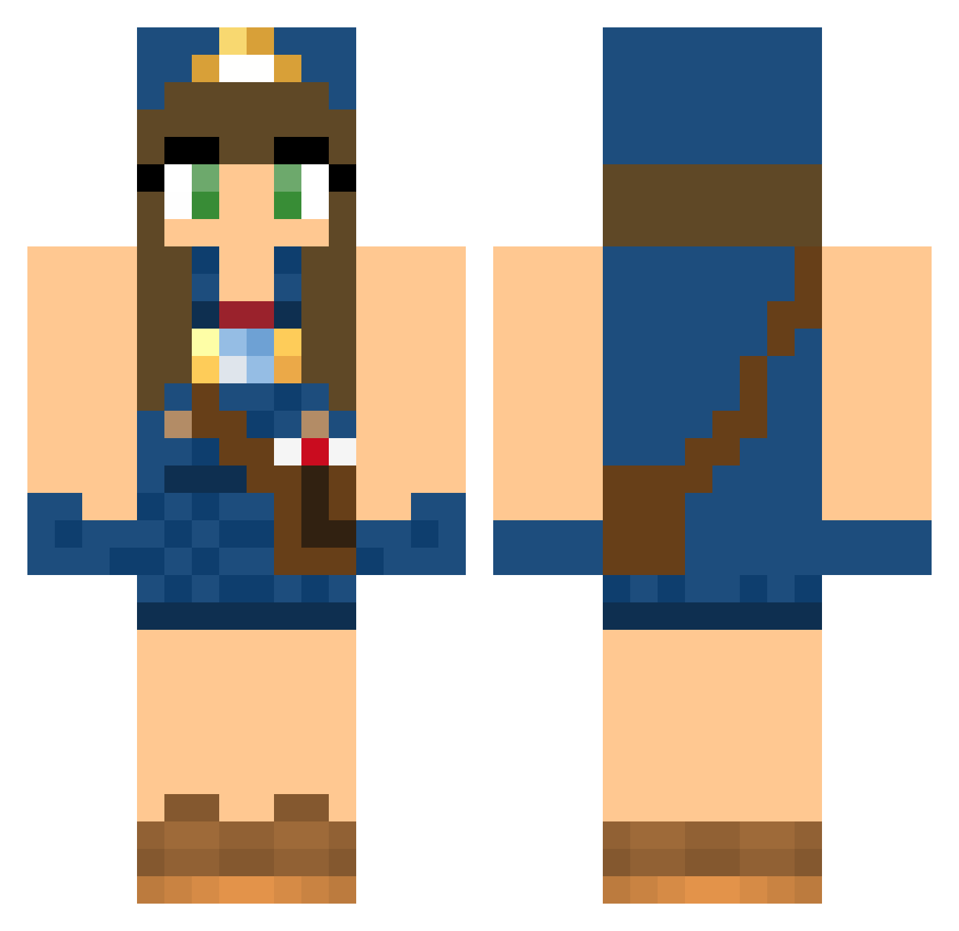 Outlook Minecraft skin, front and back view