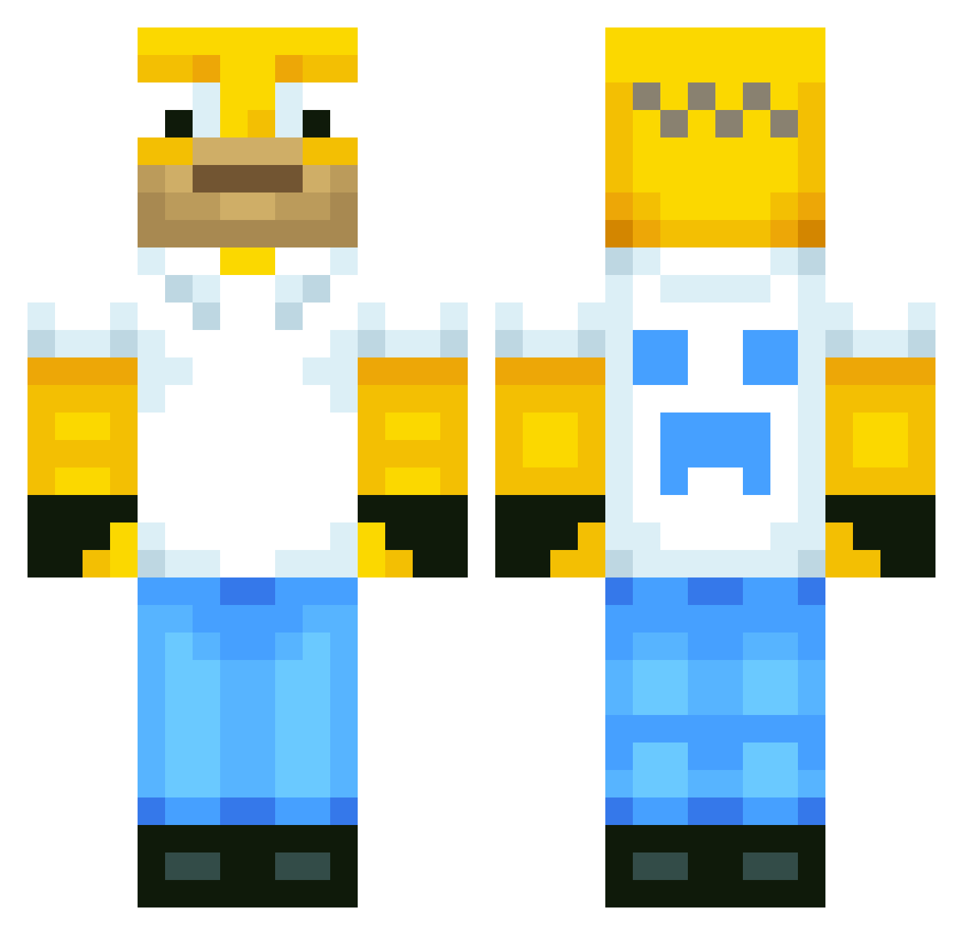 chaozera Minecraft skin, front and back view