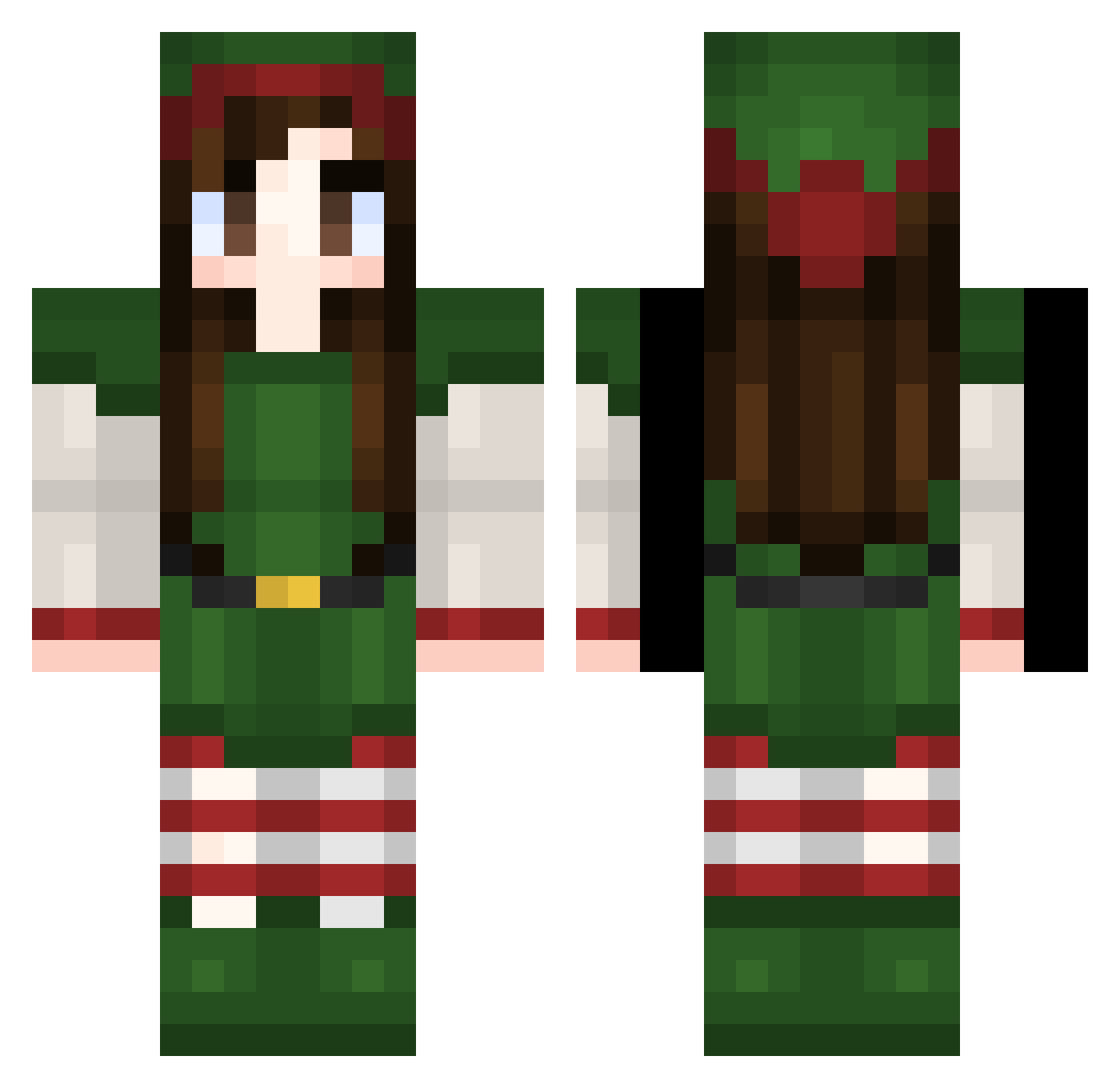 Drusilla Minecraft skin, front and back view