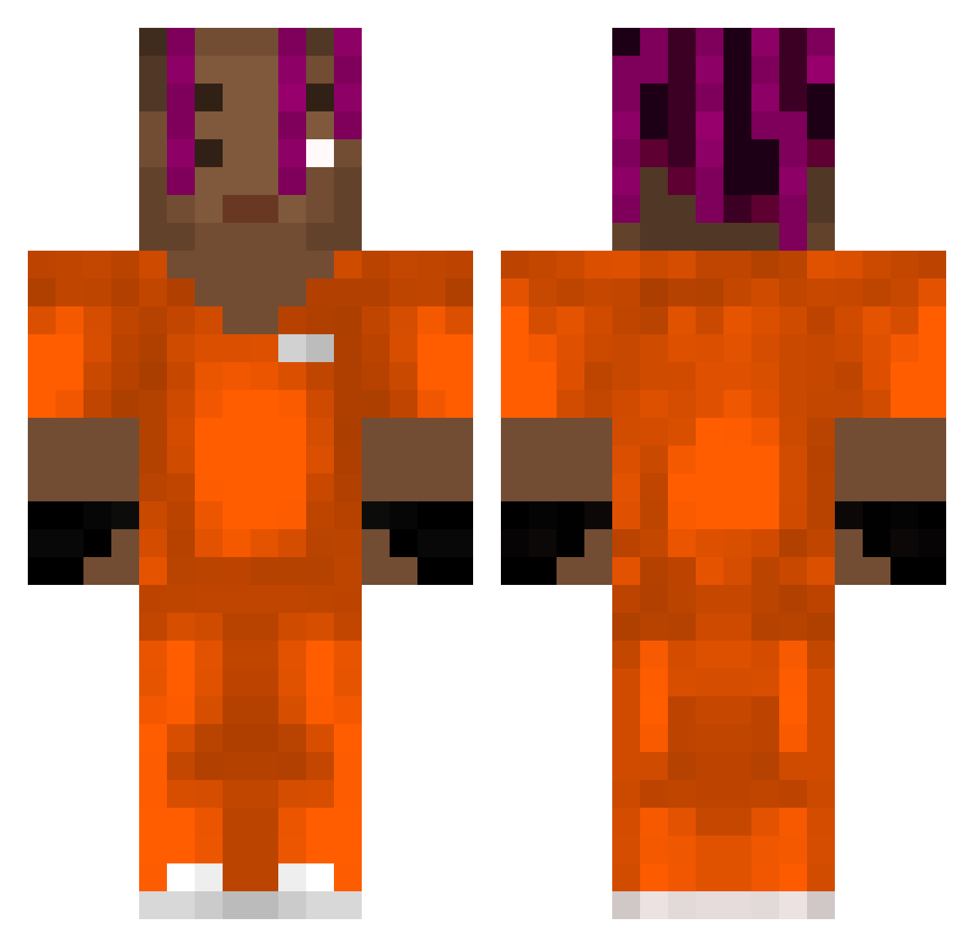 quar Minecraft skin, front and back view