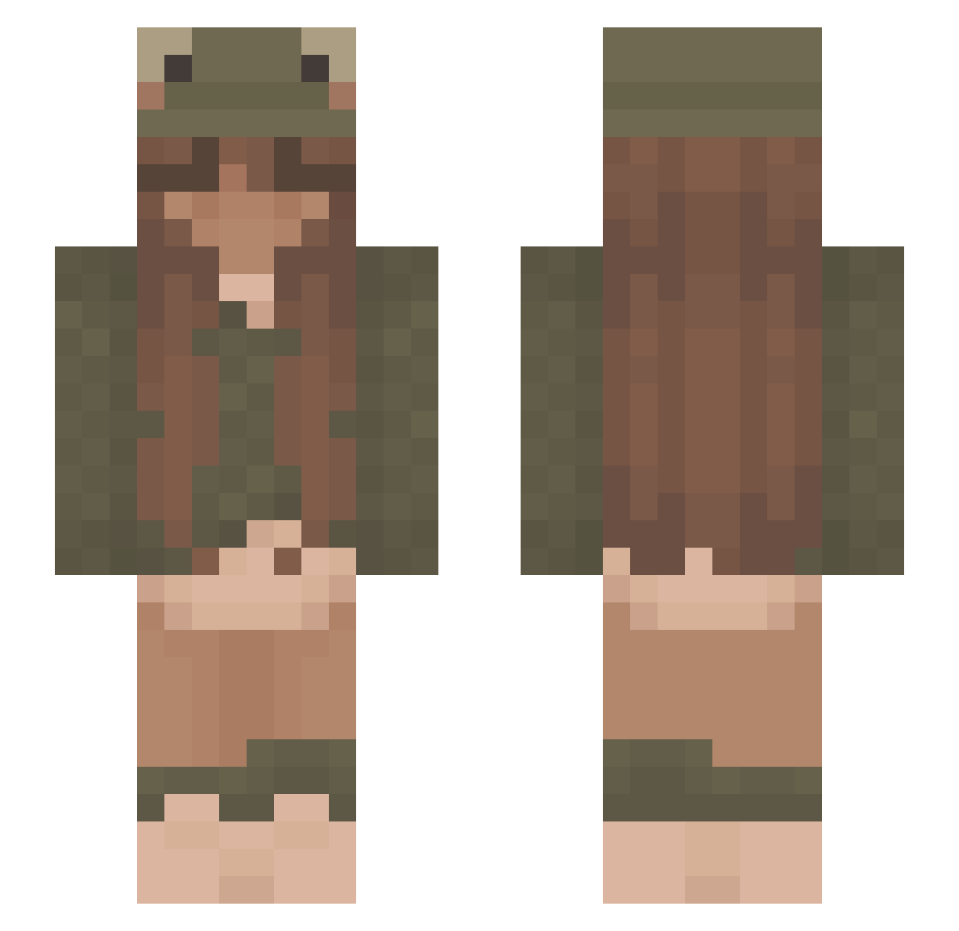hmmhbno Minecraft skin, front and back view
