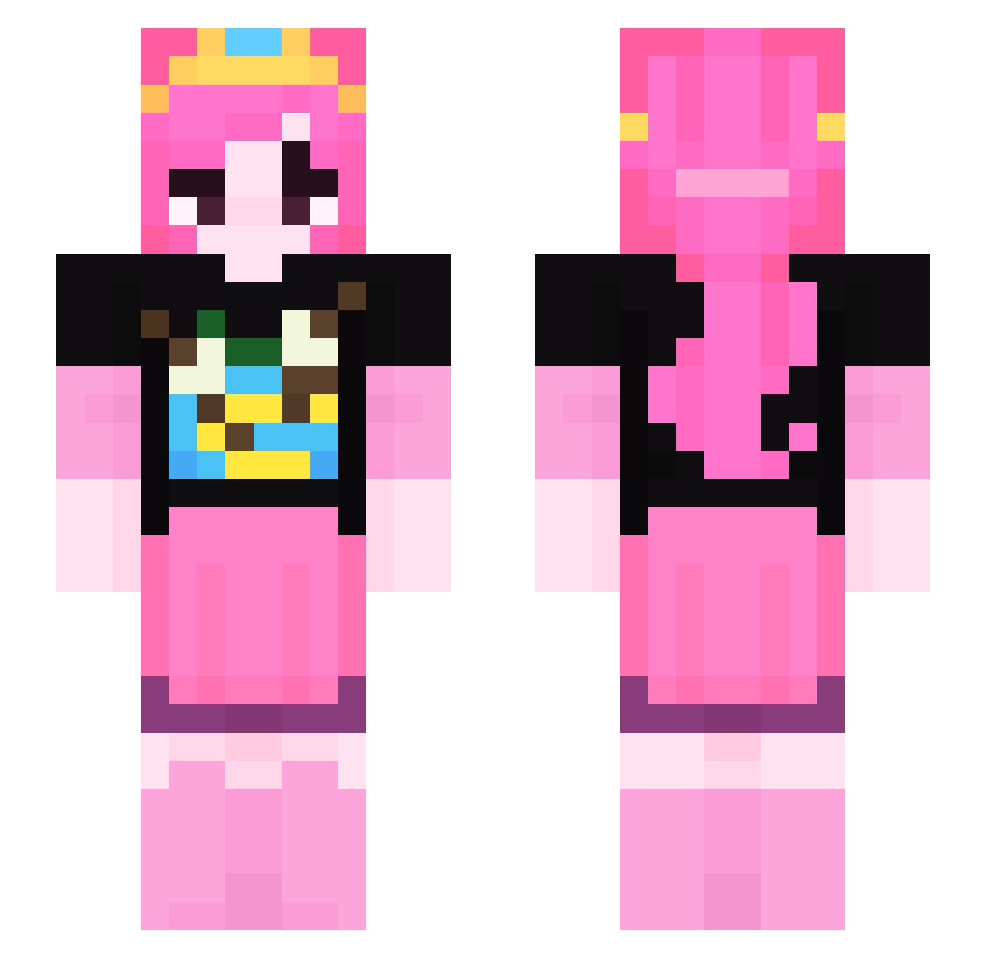 LiberSinon Minecraft skin, front and back view