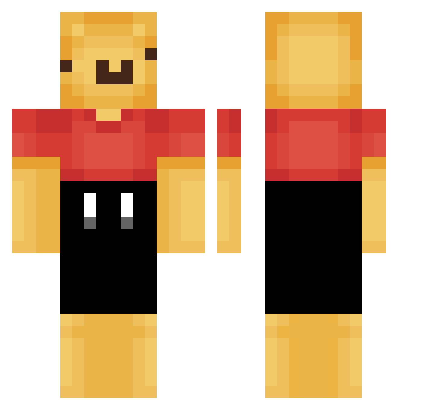 bluerxxe Minecraft skin, front and back view
