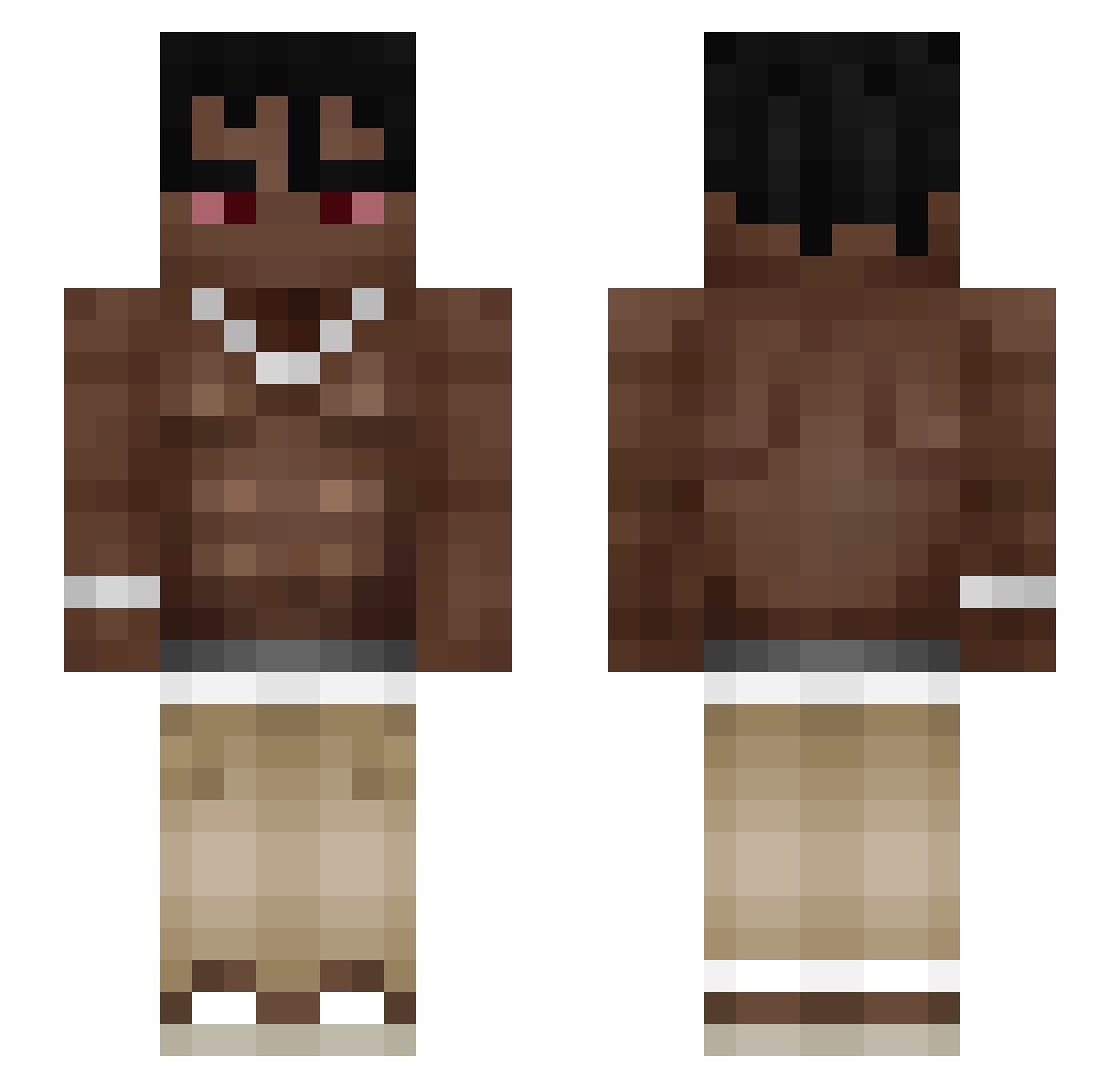 jjr974 Minecraft skin, front and back view