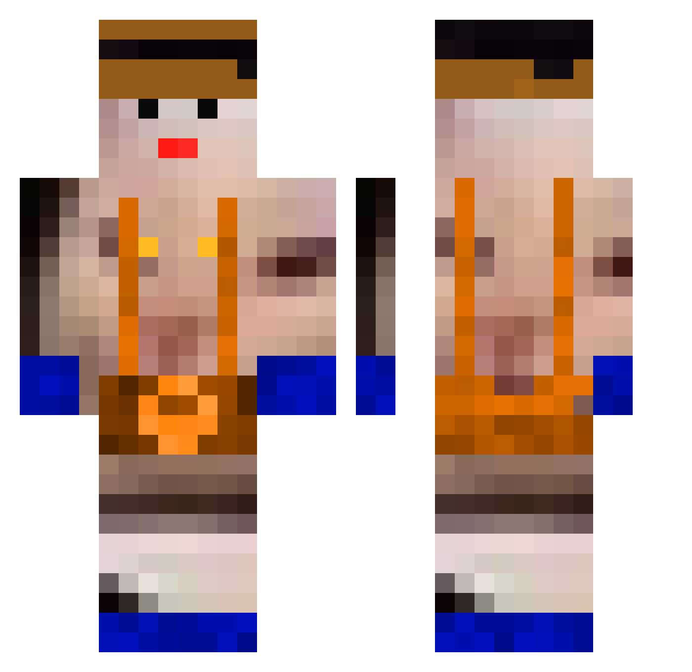 FuwaMofuHappines Minecraft skin, front and back view