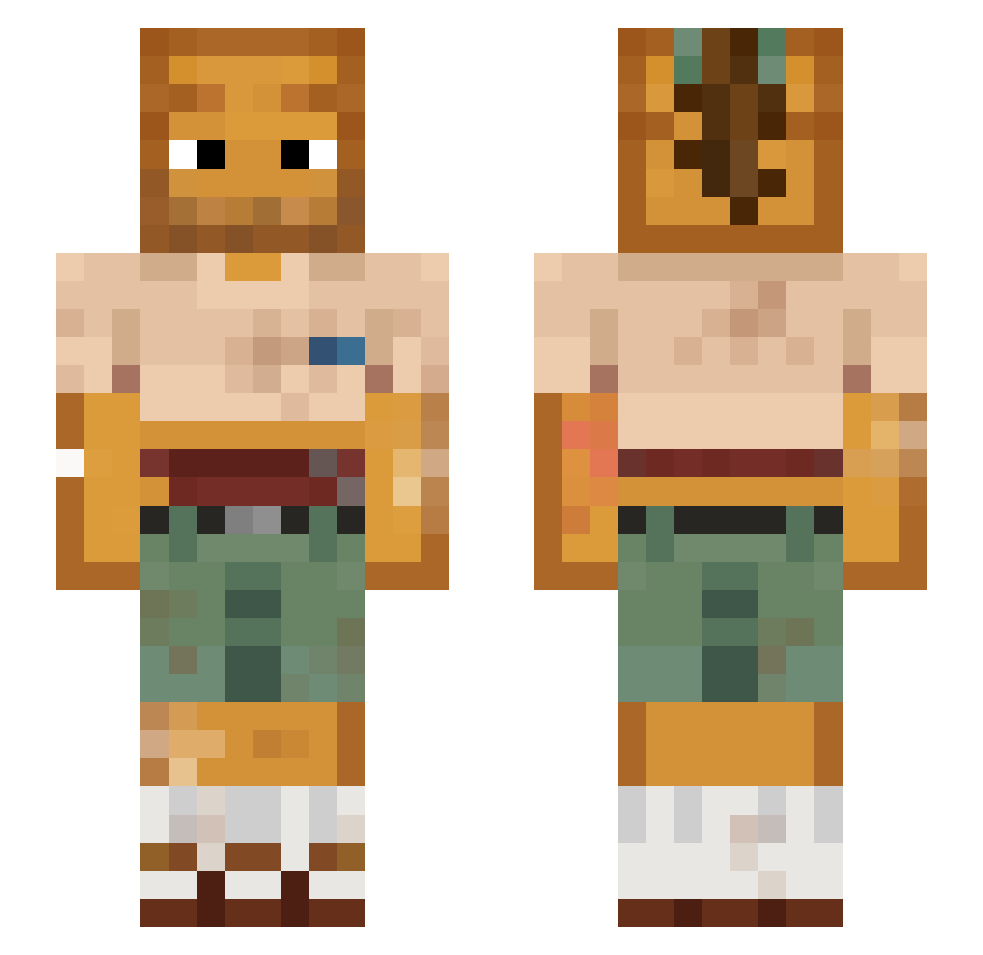 Krumbld Minecraft skin, front and back view