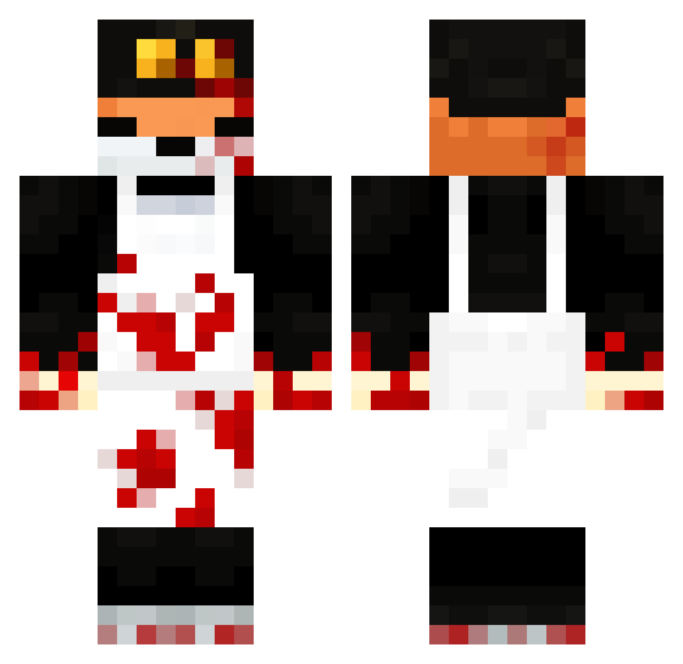 MRROXX0 Minecraft skin, front and back view