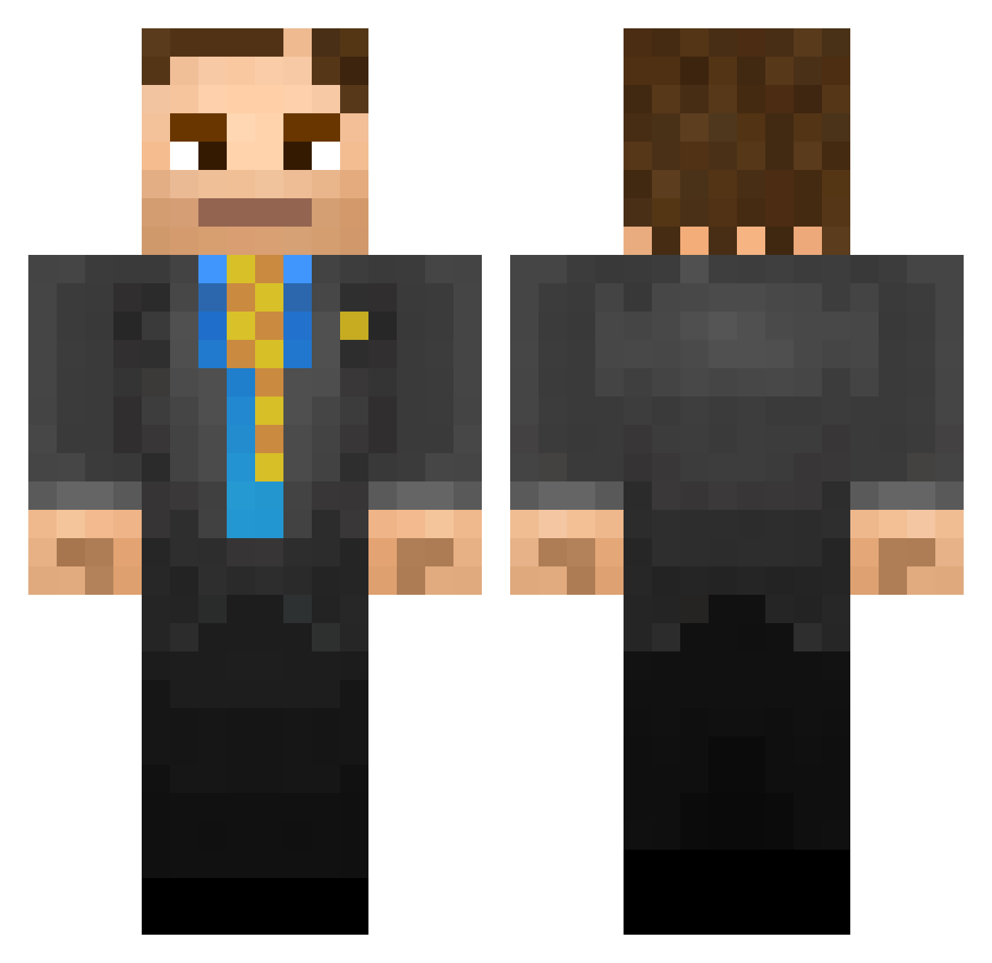 AKAYEE Minecraft skin, front and back view
