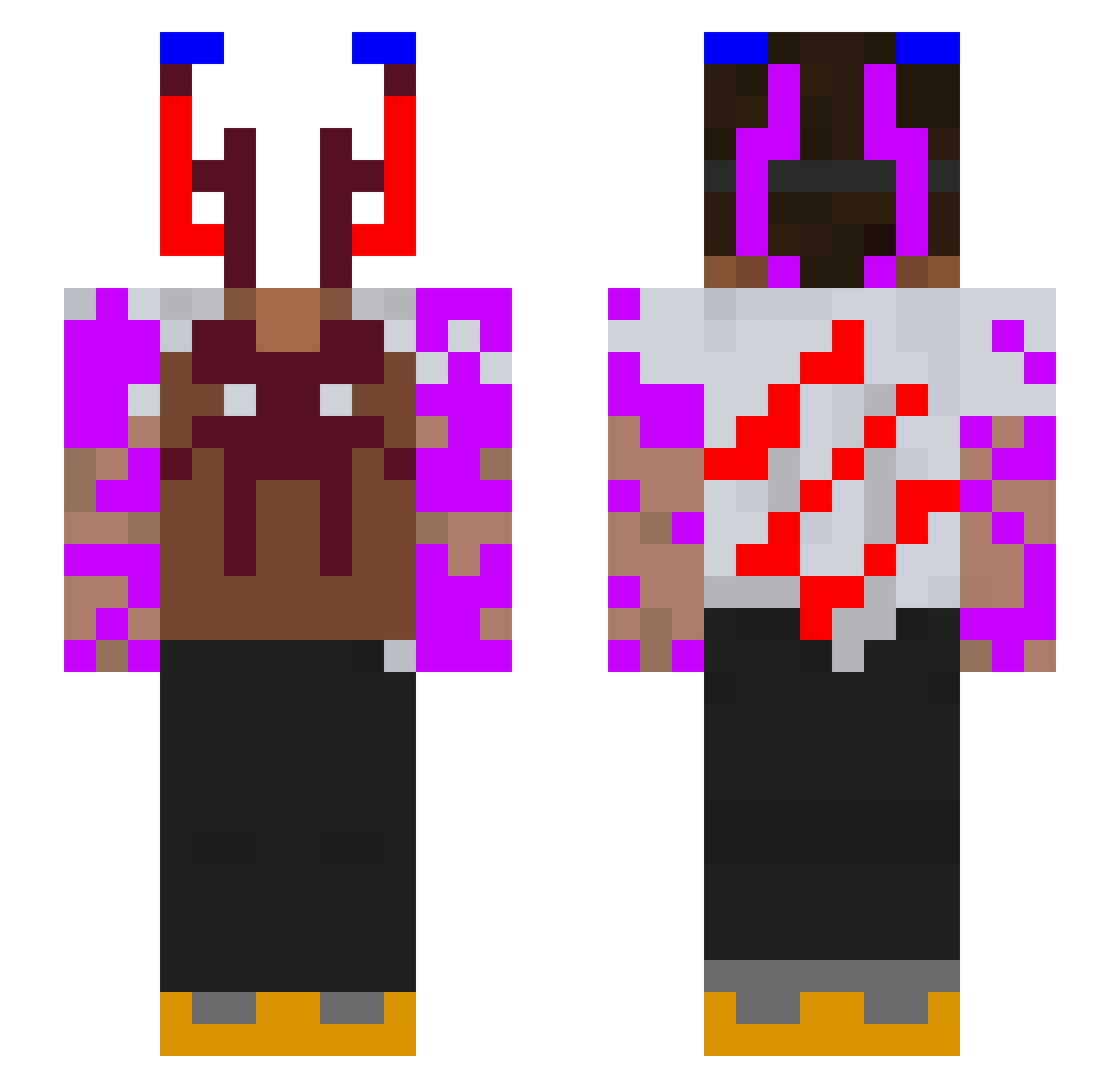 10ms2 Minecraft skin, front and back view