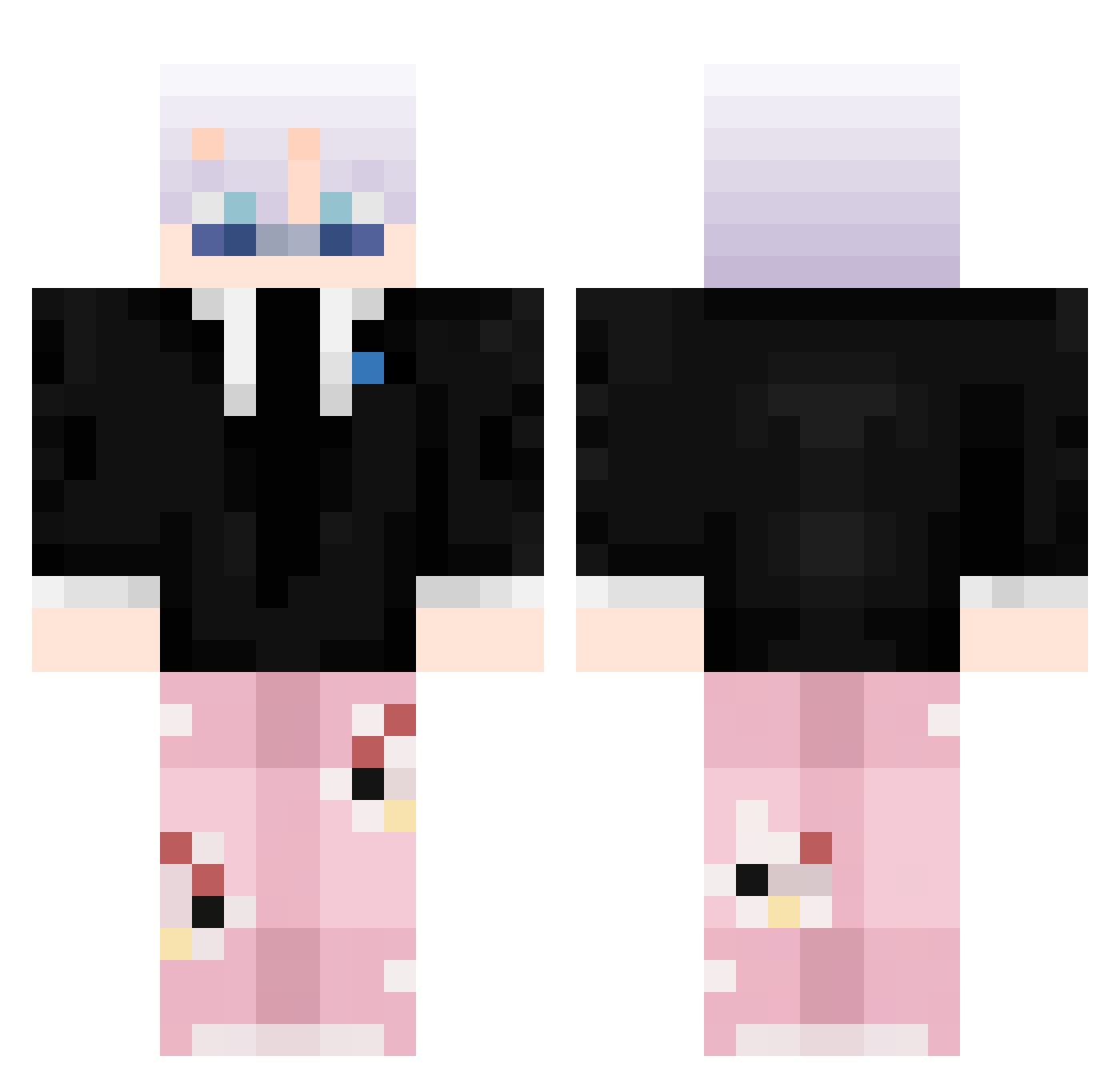 3zoooze Minecraft skin, front and back view