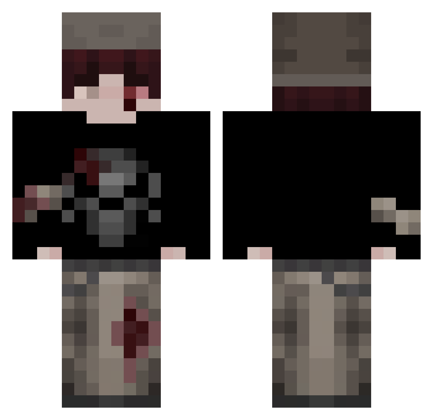 CommunistNub Minecraft skin, front and back view