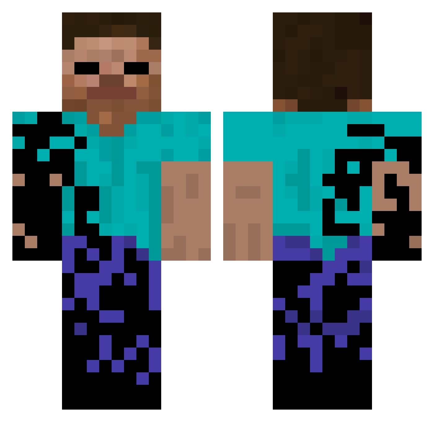 D4rkl1gh1 Minecraft skin, front and back view