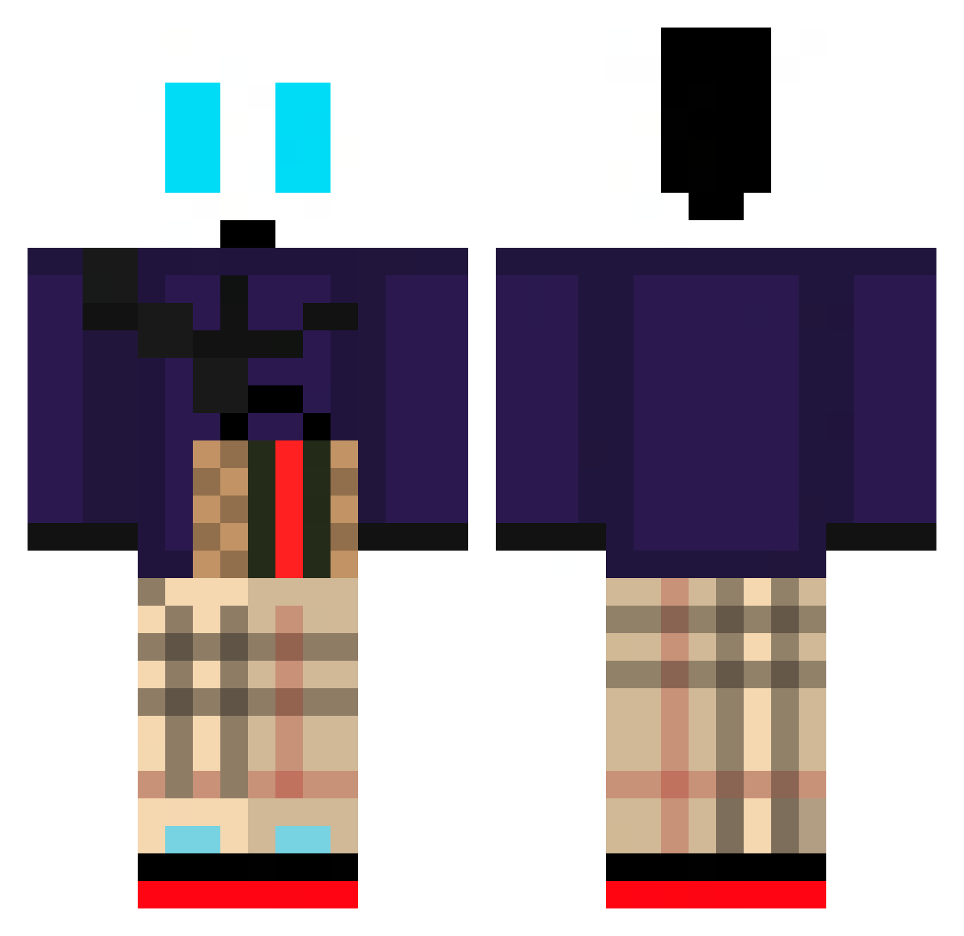 4yum Minecraft skin, front and back view