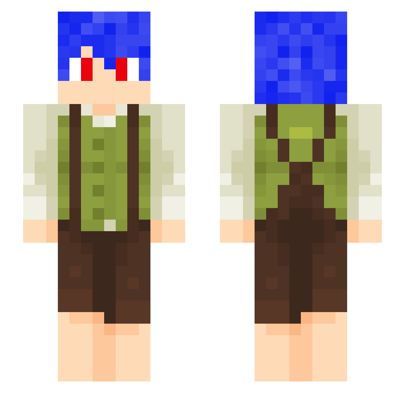 DoodzEric Minecraft skin, front and back view