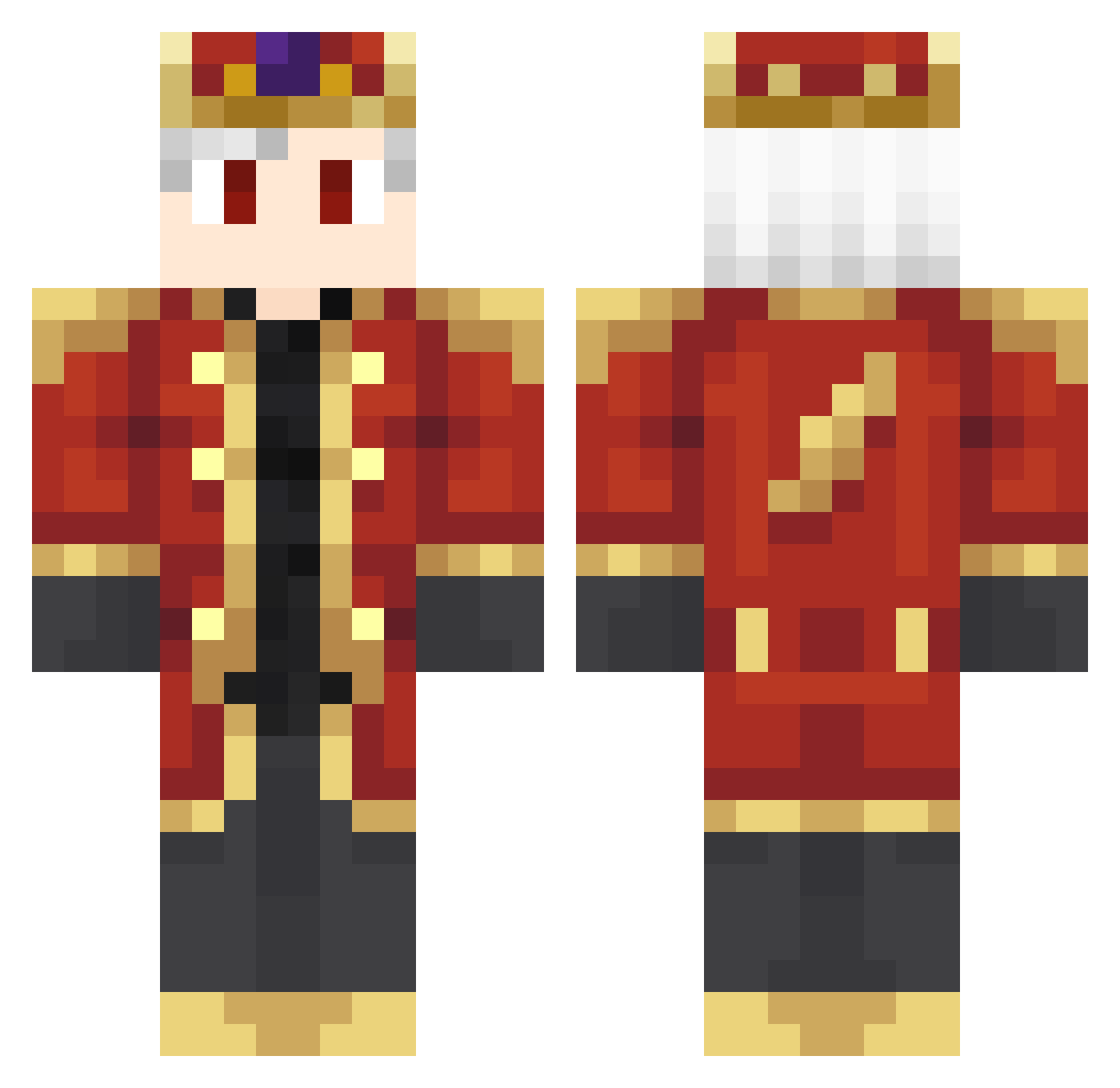 Thunder_Golden Minecraft skin, front and back view