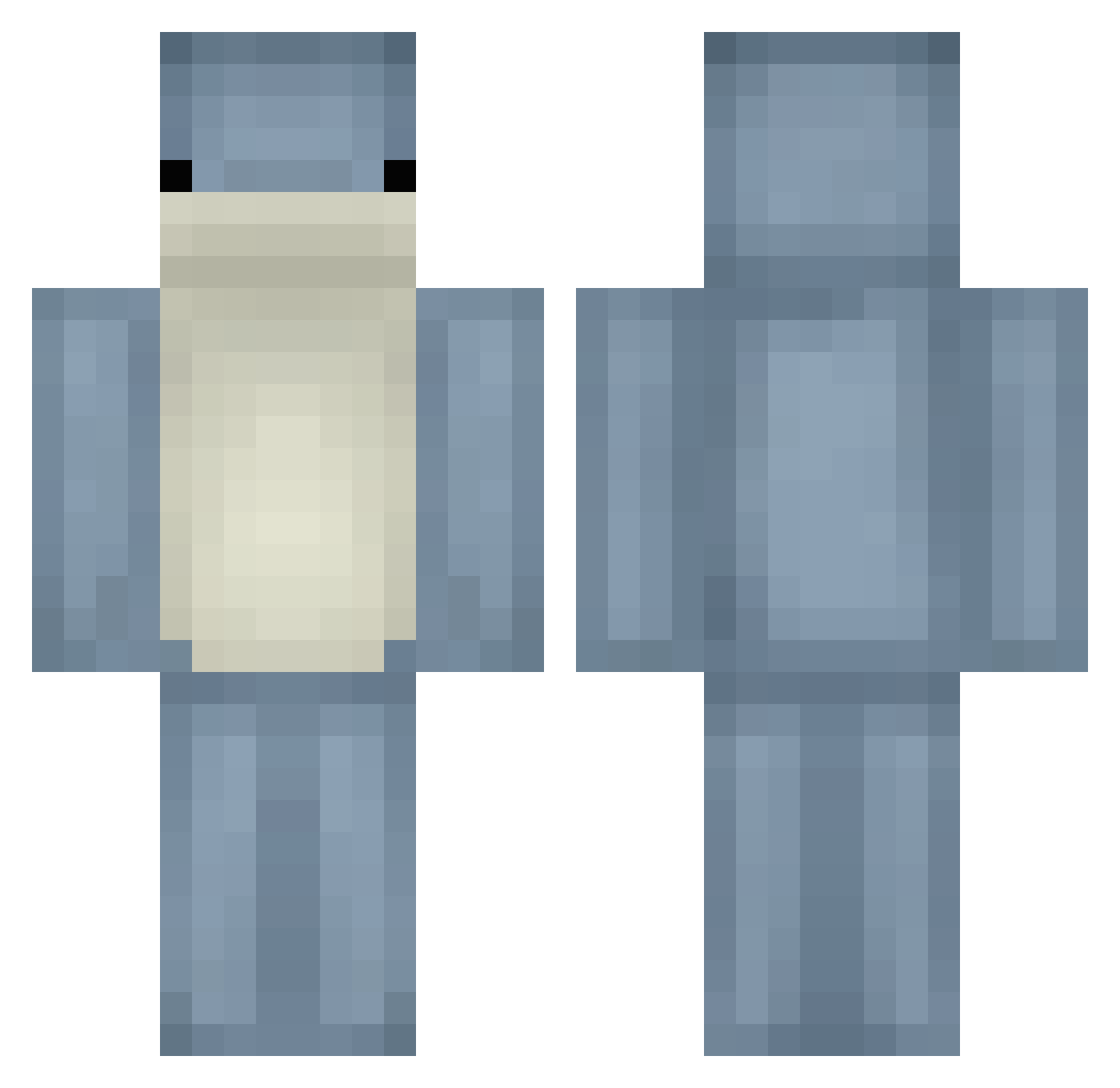 JephCS Minecraft skin, front and back view