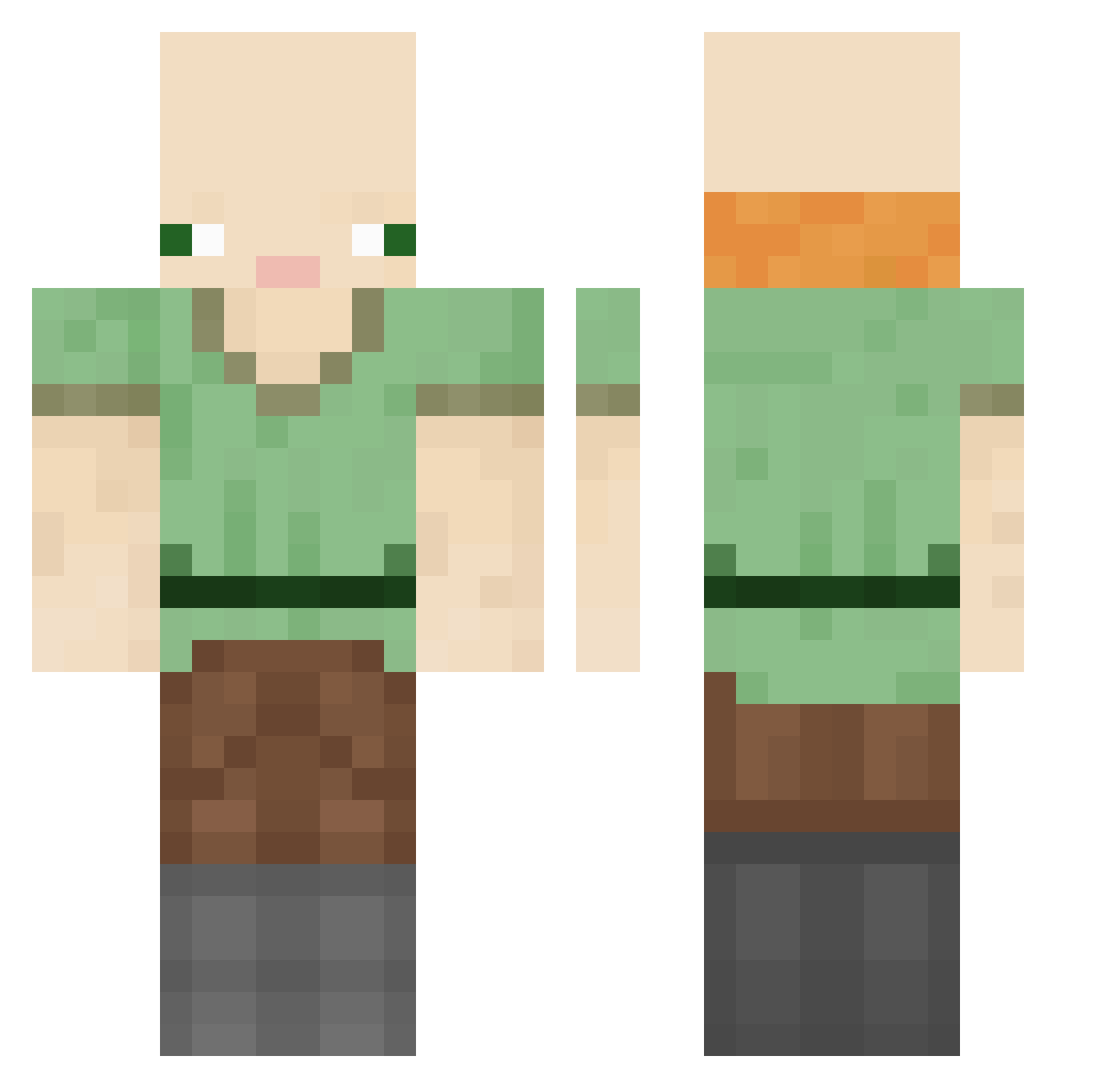 Skillhackz Minecraft skin, front and back view