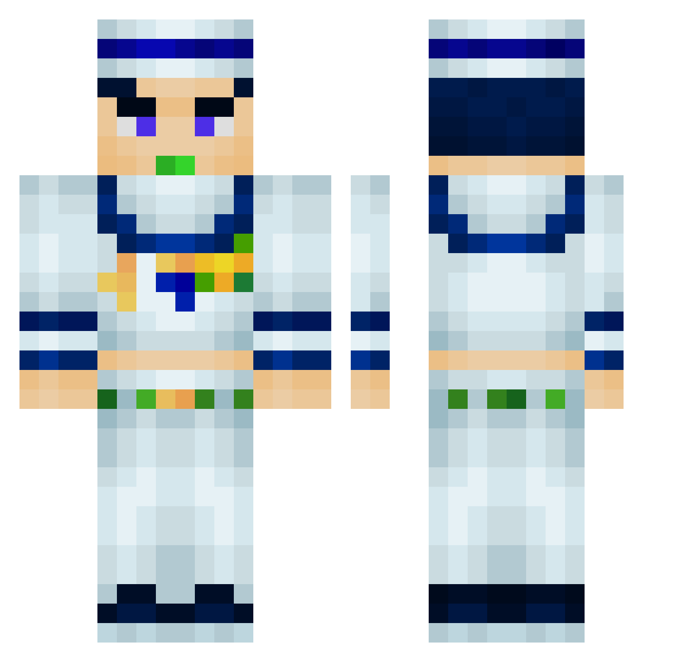 smb24 Minecraft skin, front and back view