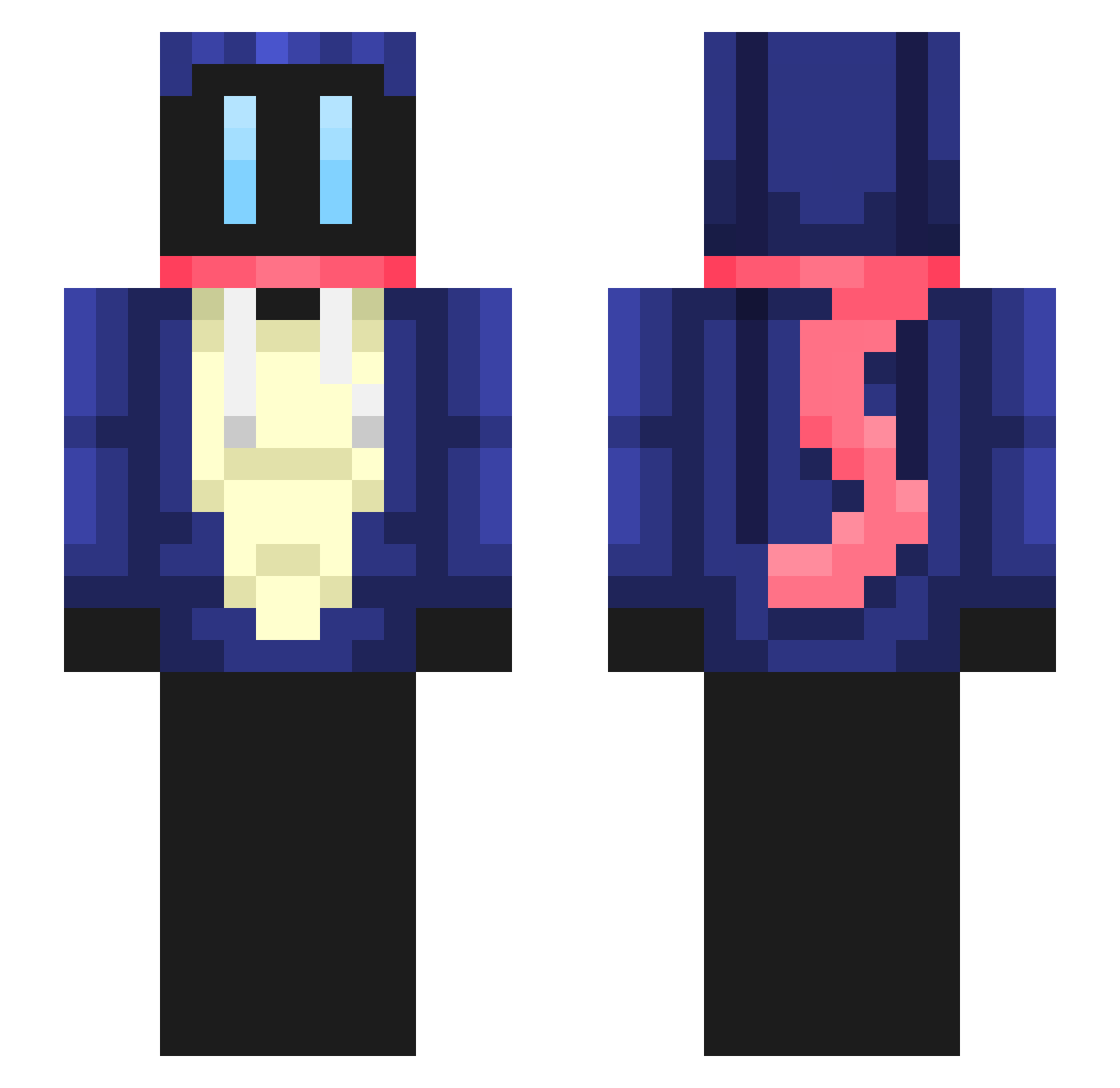 BordumbOnMC Minecraft skin, front and back view