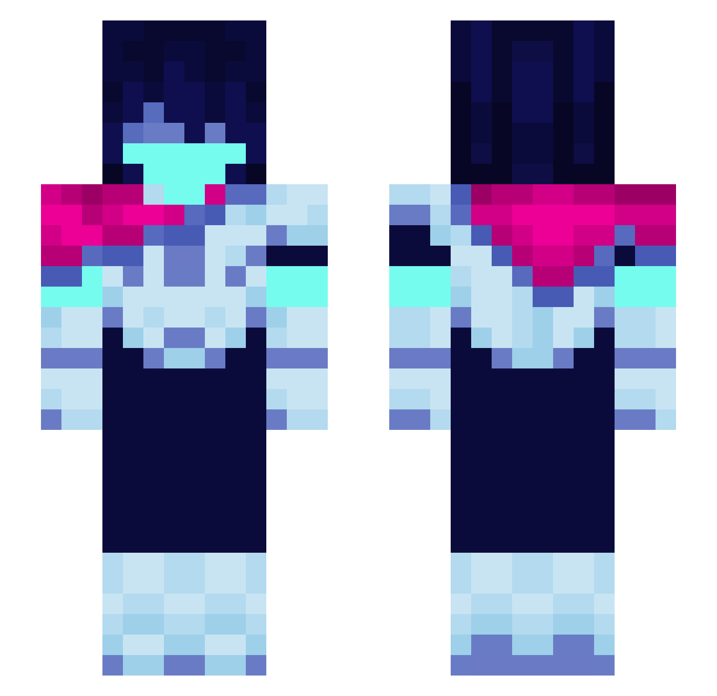 MariaHD12312 Minecraft skin, front and back view