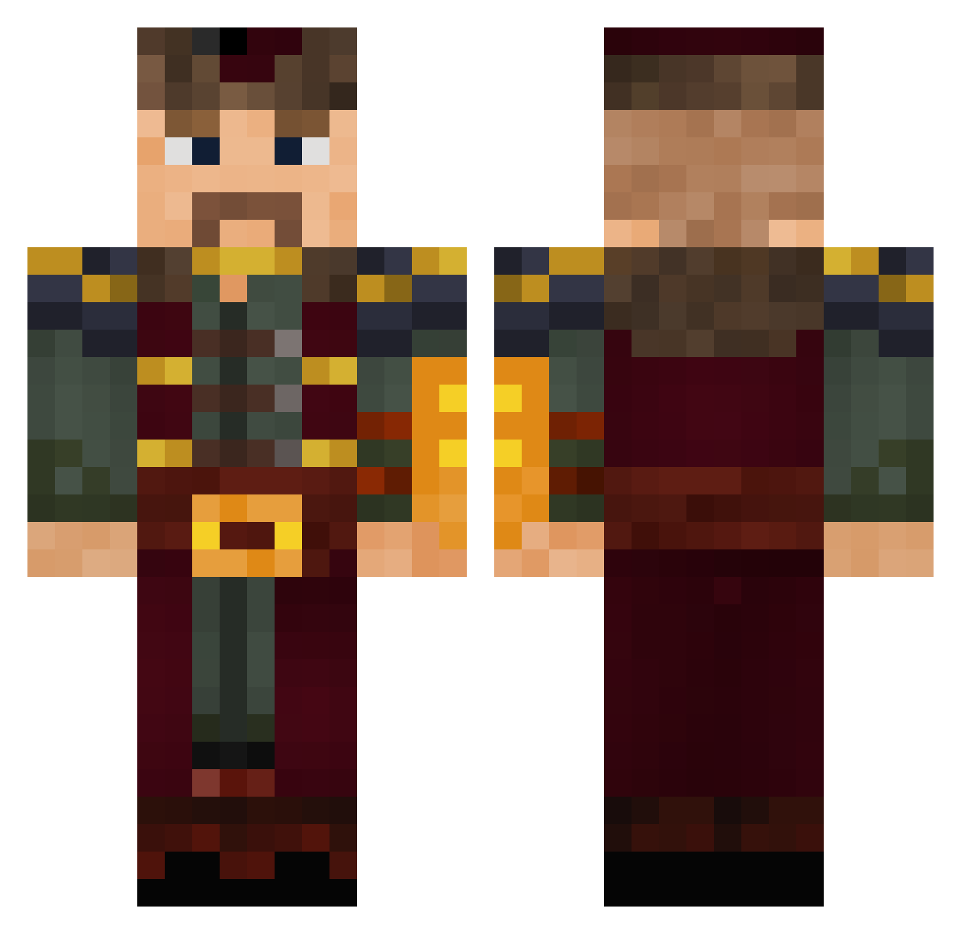 Ibanez_PL Minecraft skin, front and back view