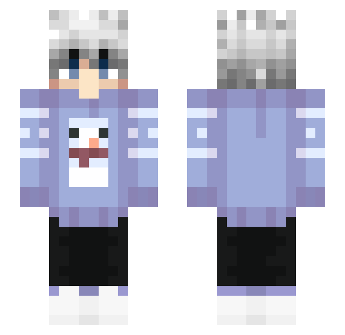YoutubeShort Minecraft skin, front and back view
