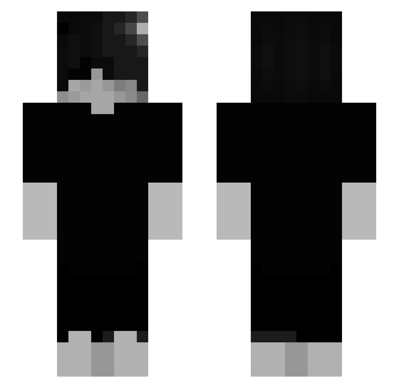 zBanss Minecraft skin, front and back view