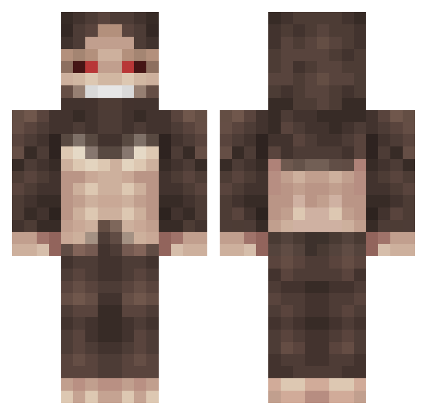 MonkeyLoverNr1 Minecraft skin, front and back view
