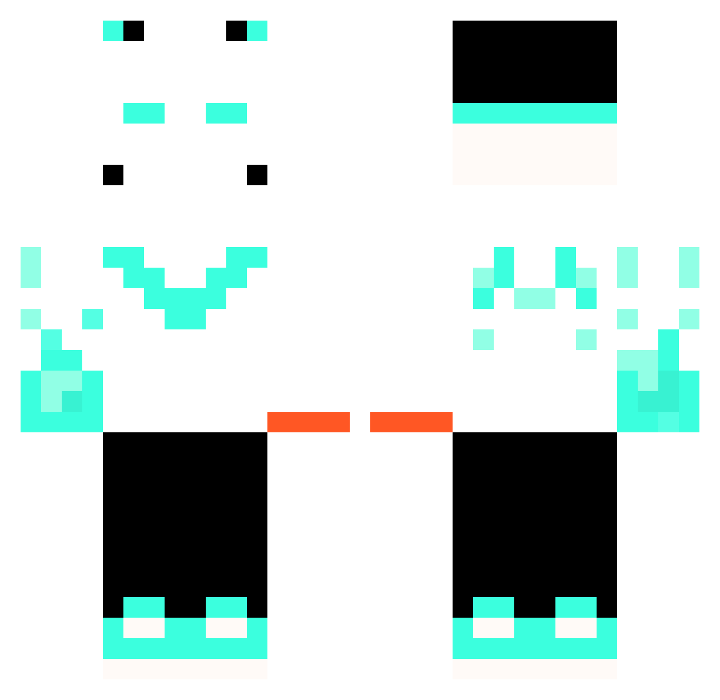 SOULFIRE_PUNCH Minecraft skin, front and back view