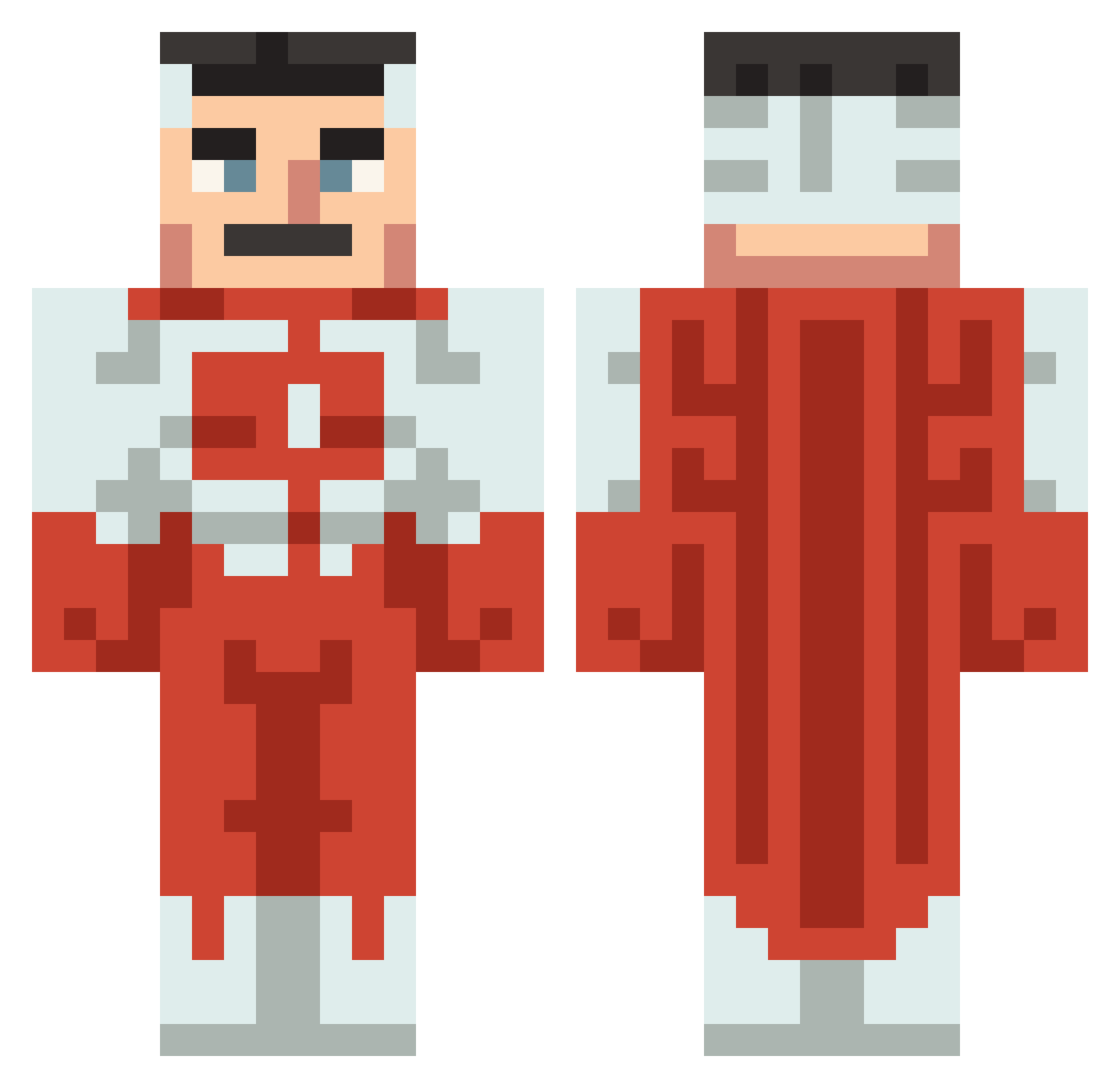 LowFade Minecraft skin, front and back view