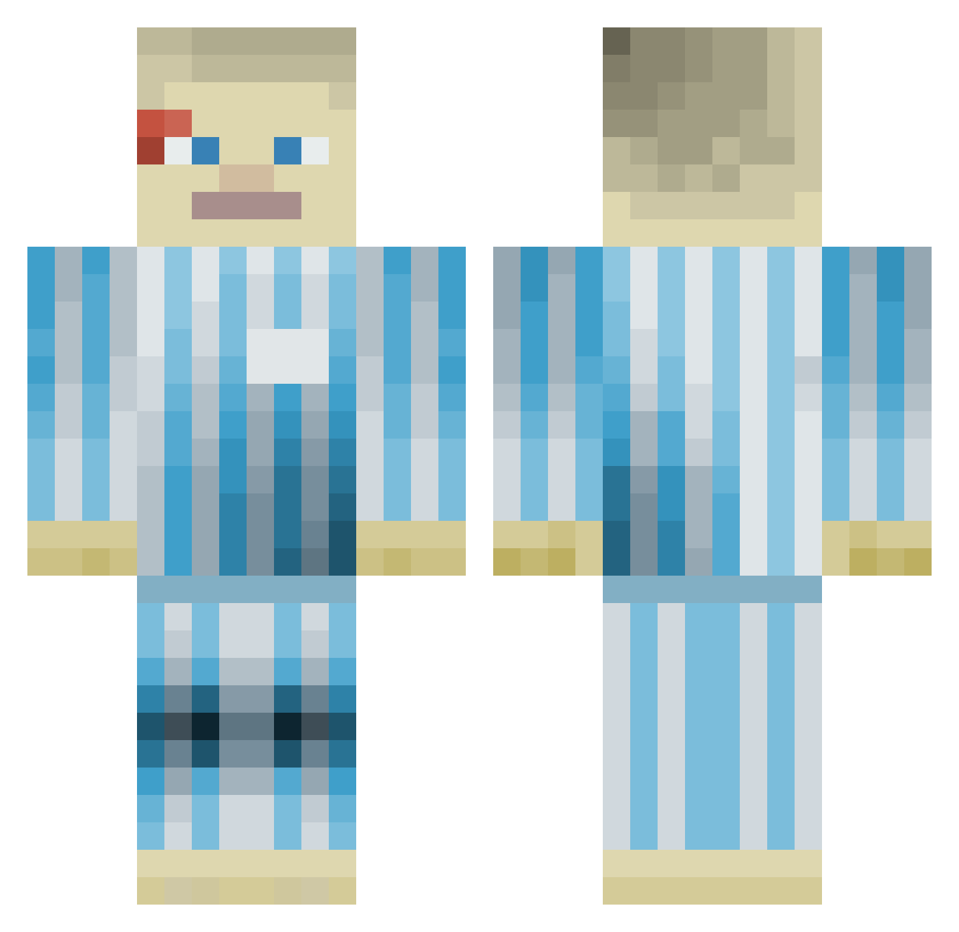 TheSaltiestSkrub Minecraft skin, front and back view