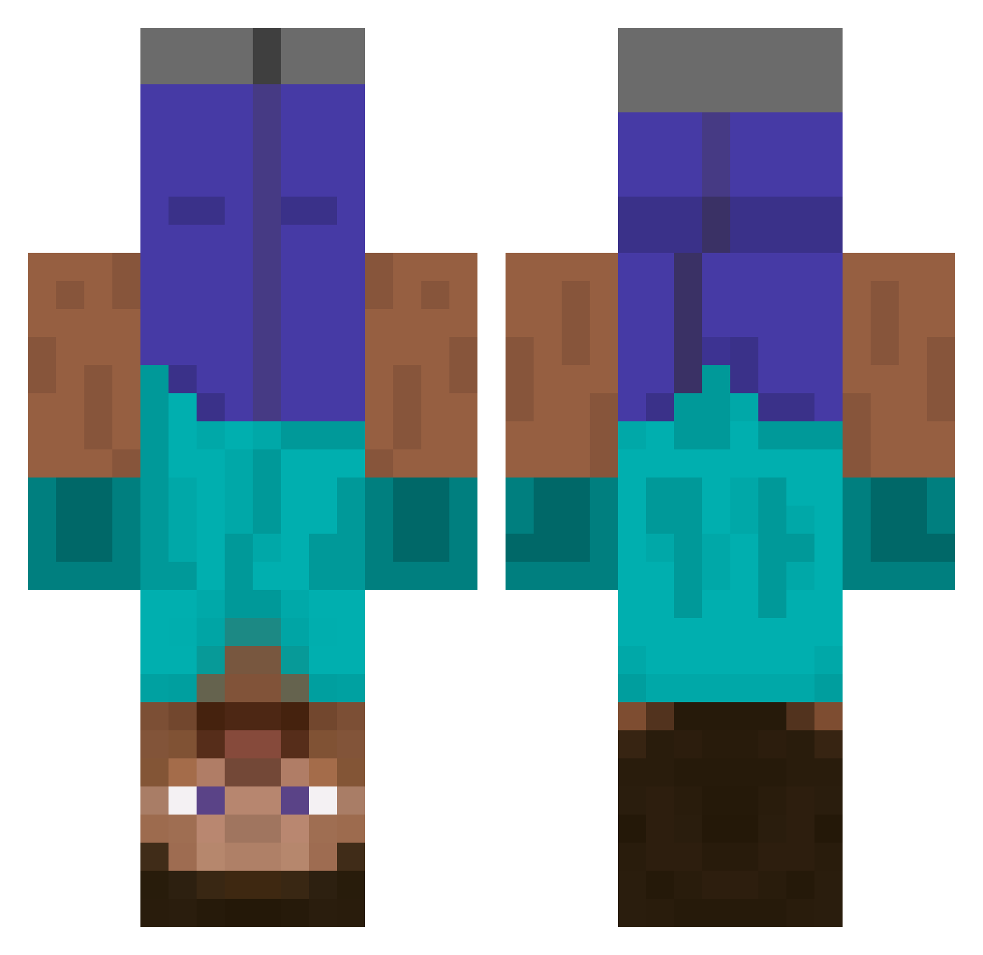 zroxami Minecraft skin, front and back view