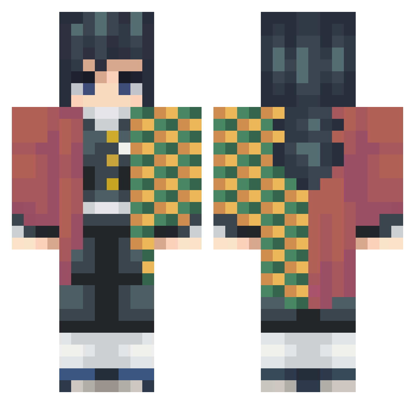 Jono2021 Minecraft skin, front and back view