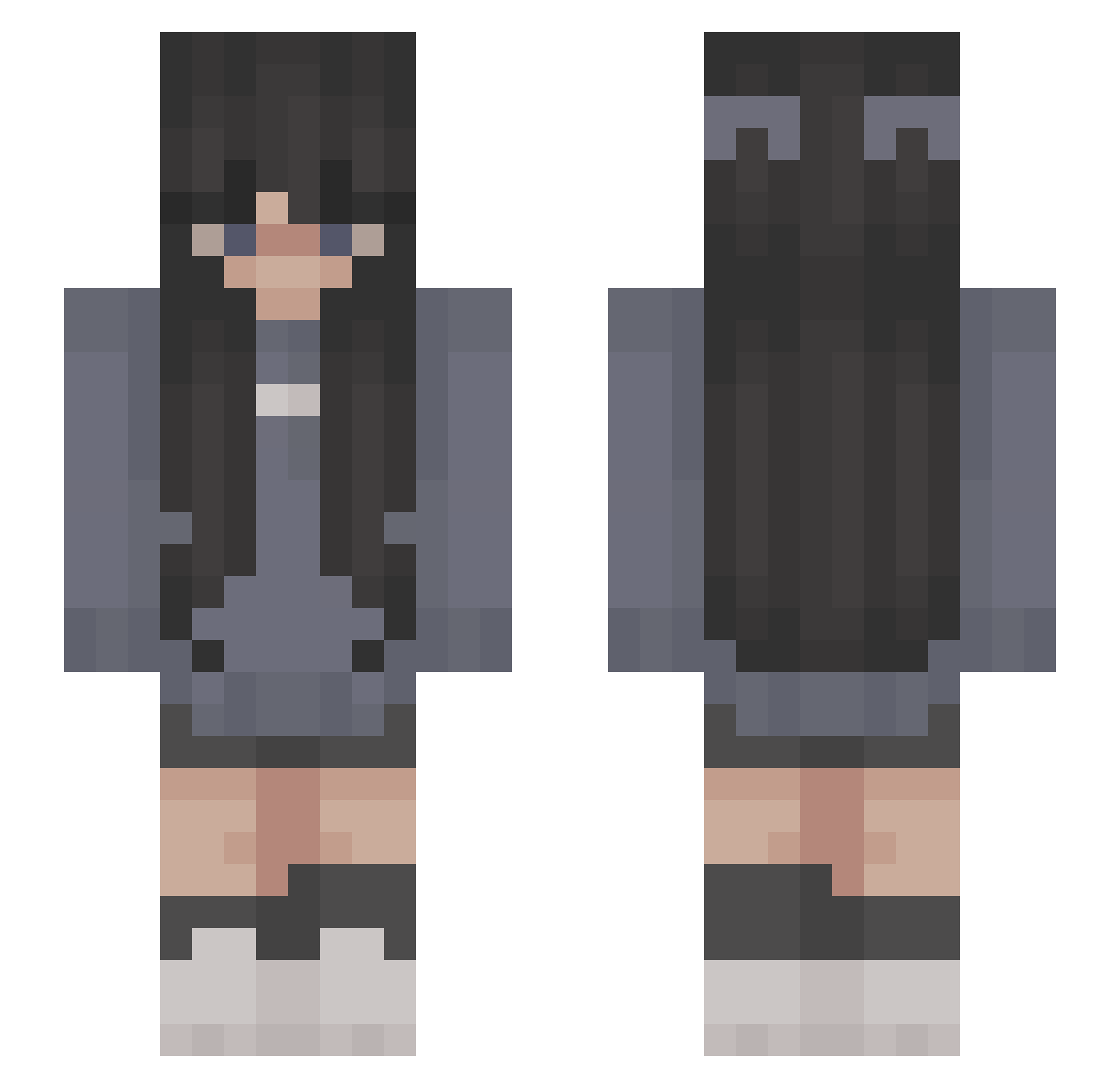 KimSan02 Minecraft skin, front and back view