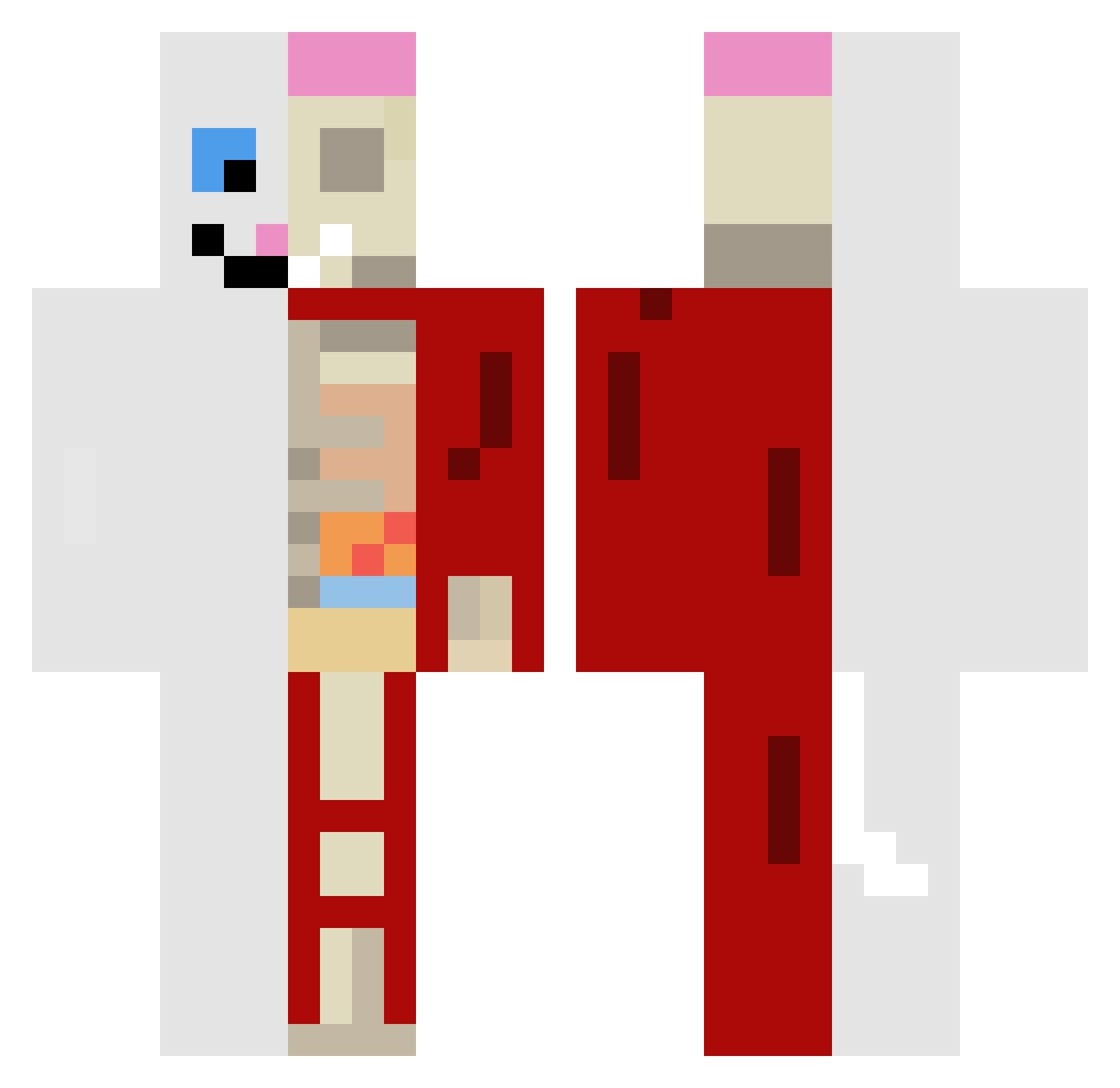 M4tt Minecraft skin, front and back view