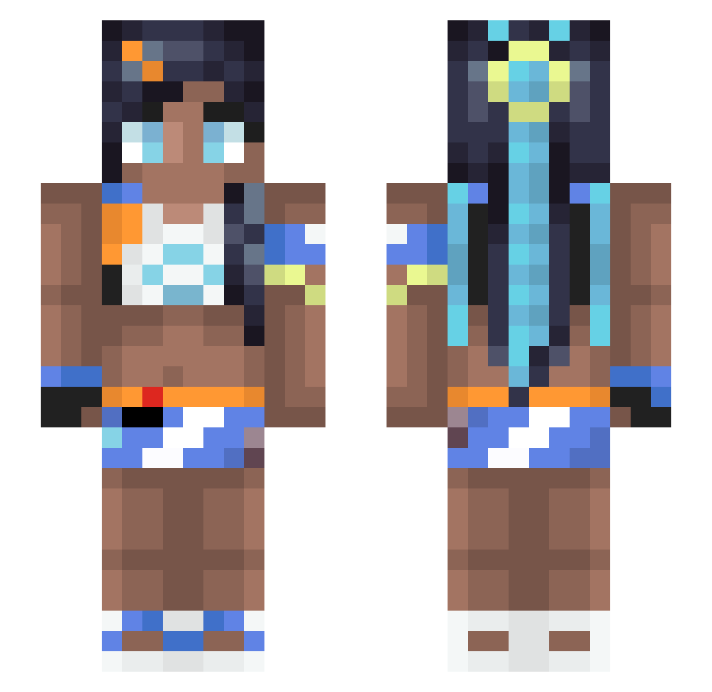 Kubitothepro Minecraft skin, front and back view