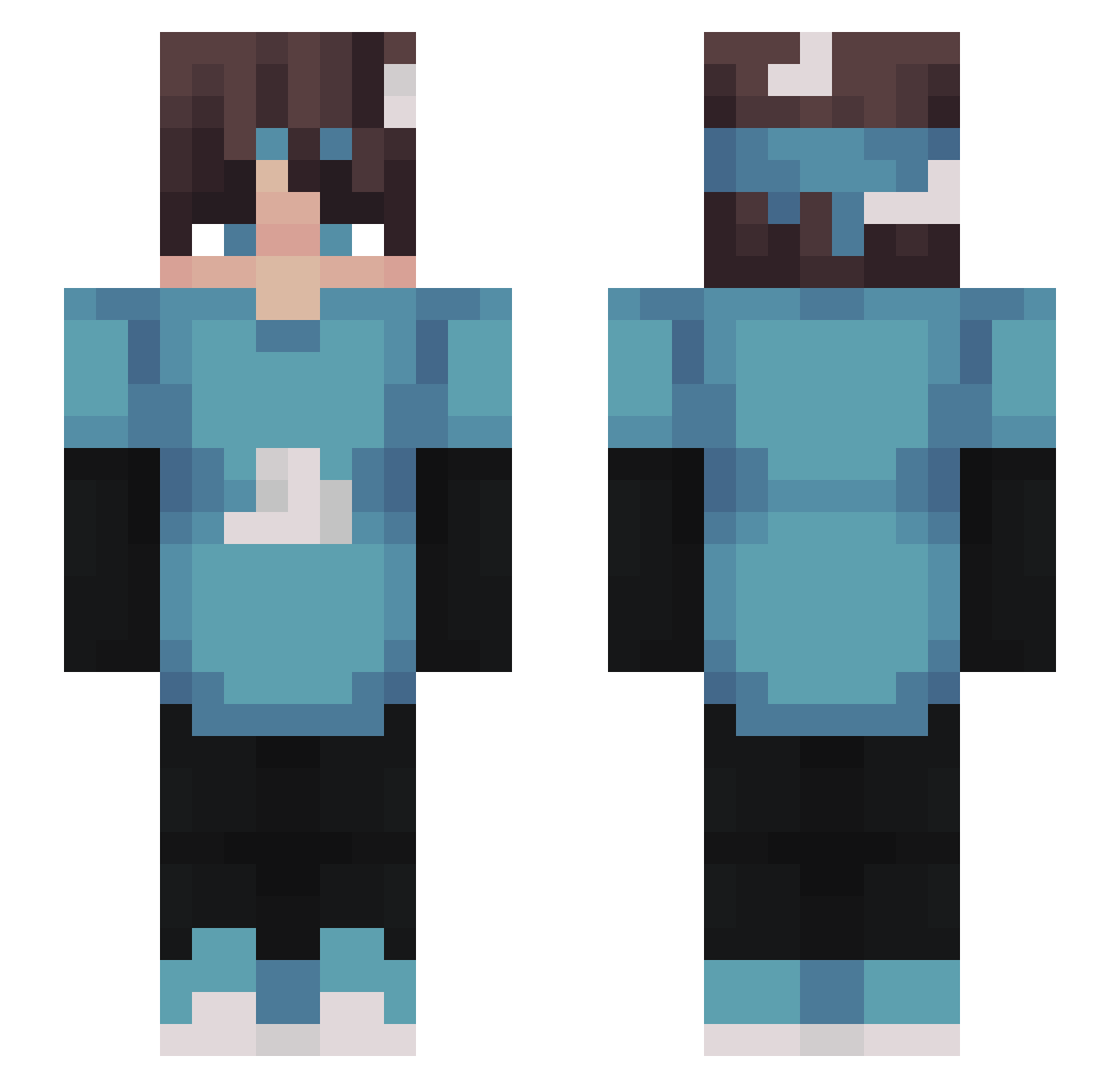 NuGale1l0hJK Minecraft skin, front and back view