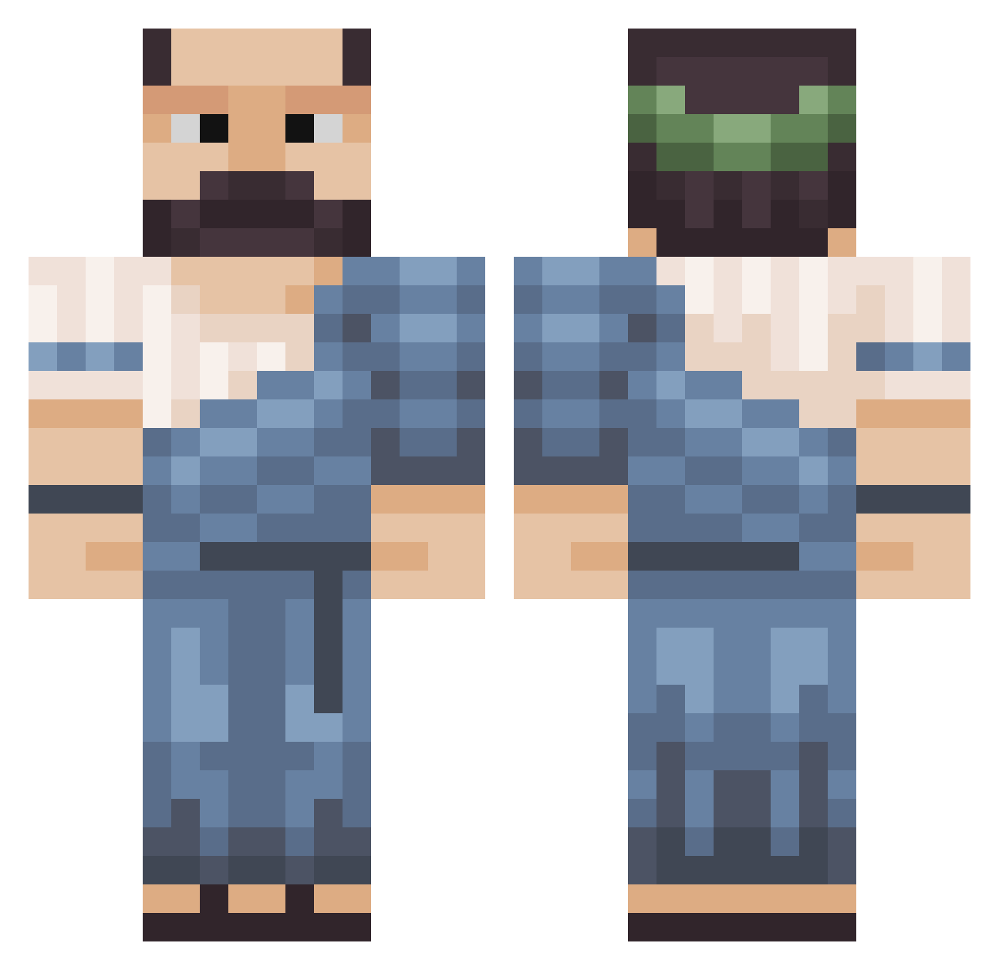 Carbonarius Minecraft skin, front and back view
