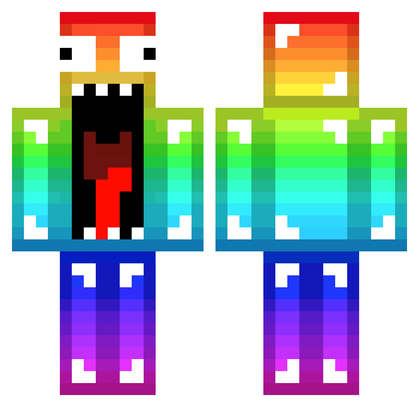 GiantNoob1st Minecraft skin, front and back view